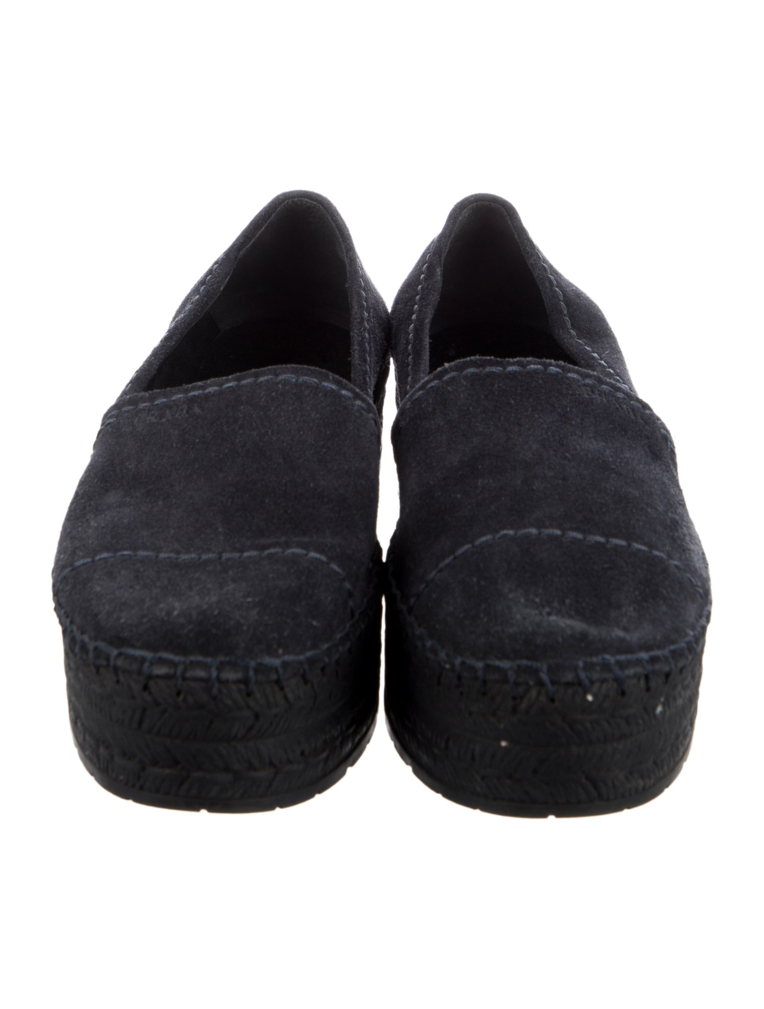 Prada Suede Whipstitch Trim Espadrilles