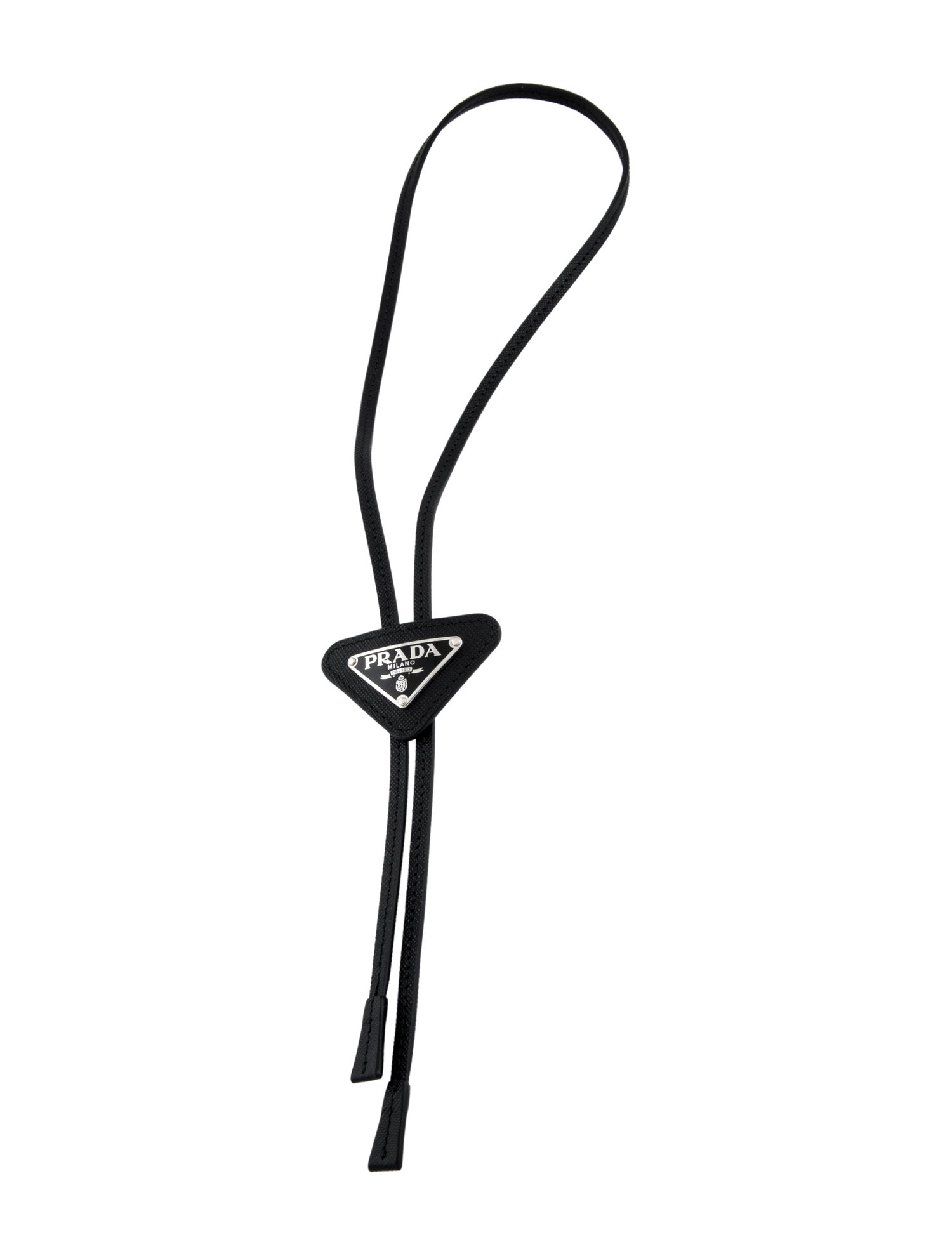 Prada Leather Saffiano Bolo Tie Necklace
