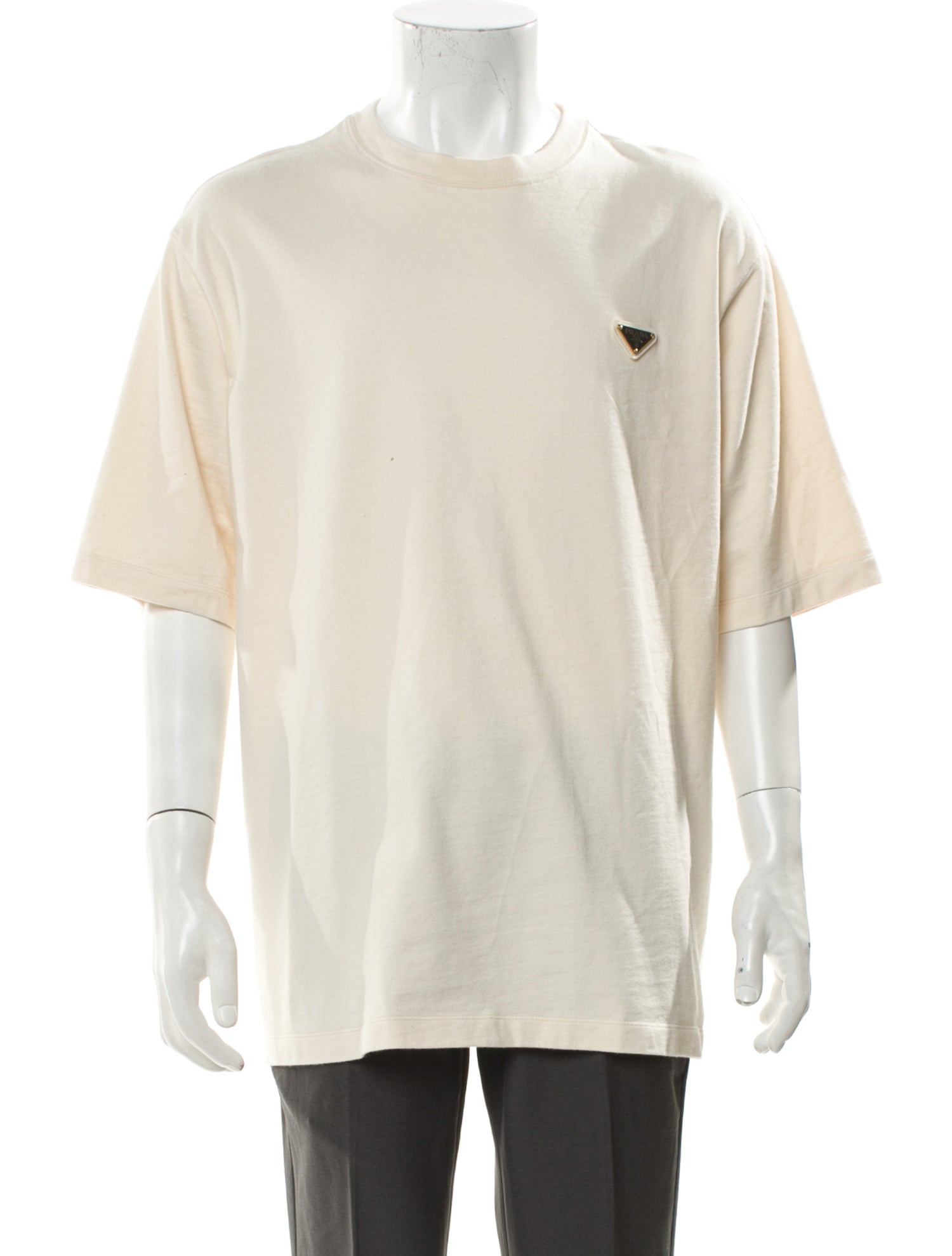 Prada 2023 Enameled Metal Triangle T-Shirt