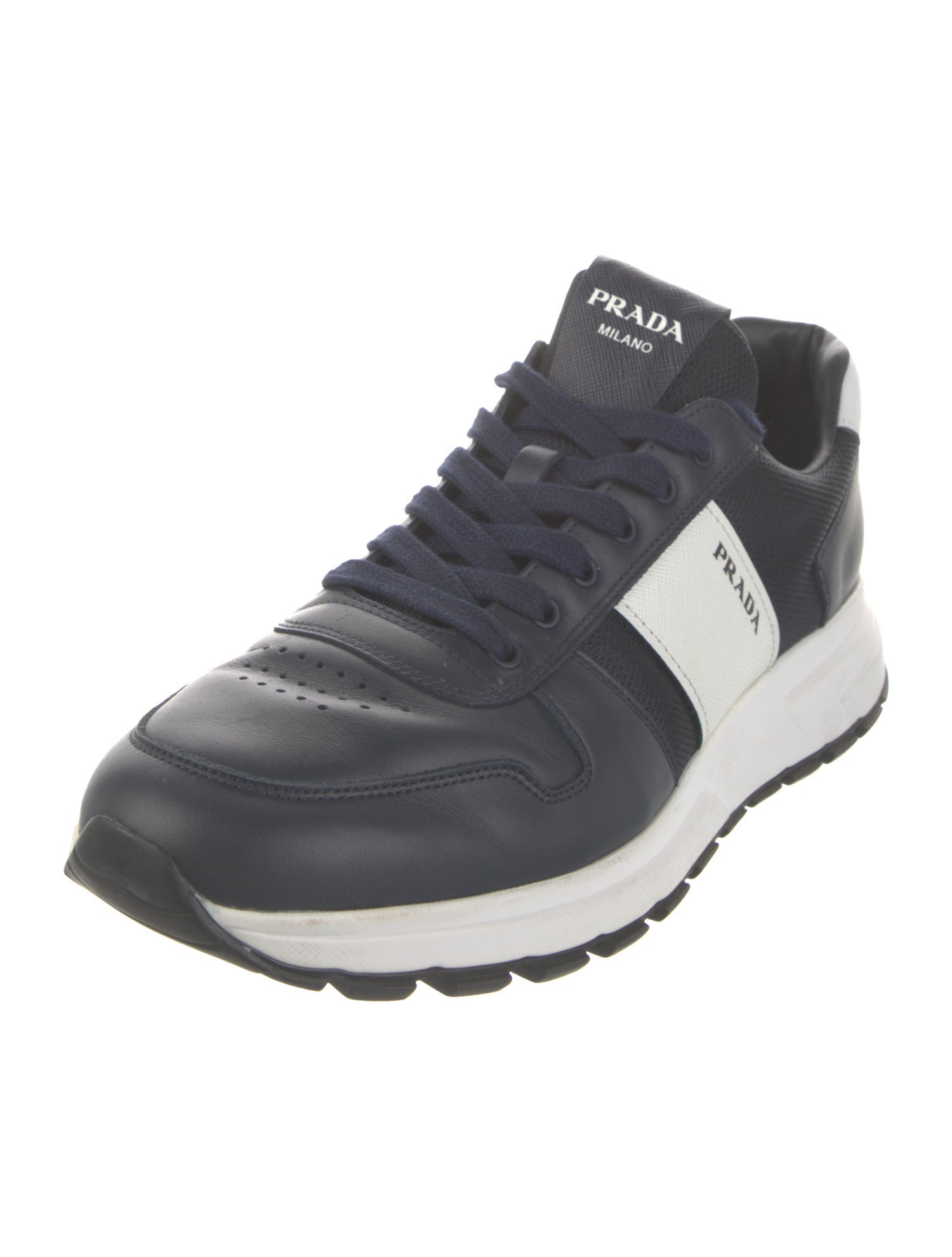 Prada Leather Printed Sneakers