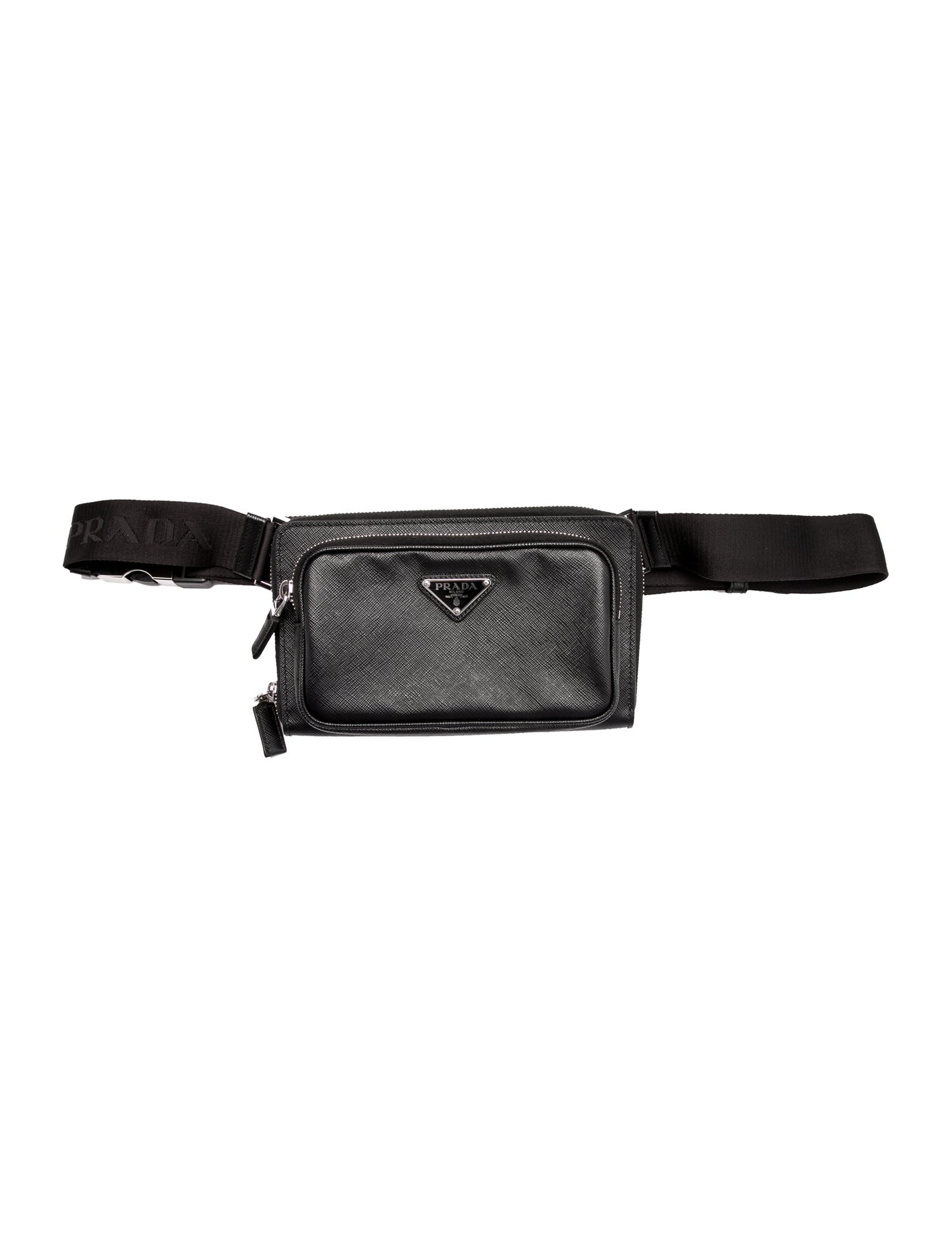 Prada Enameled Metal Triangle Belt Bag