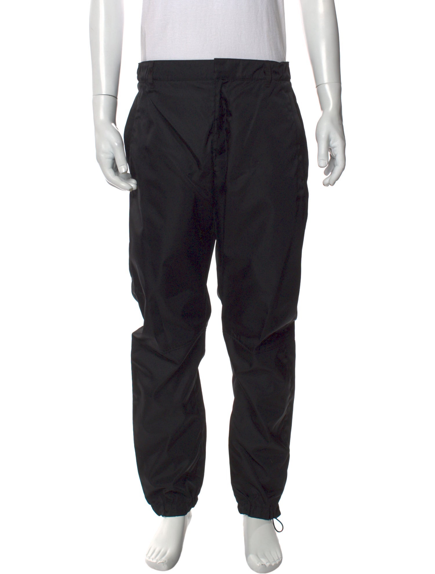 Prada Enameled Metal Triangle Joggers