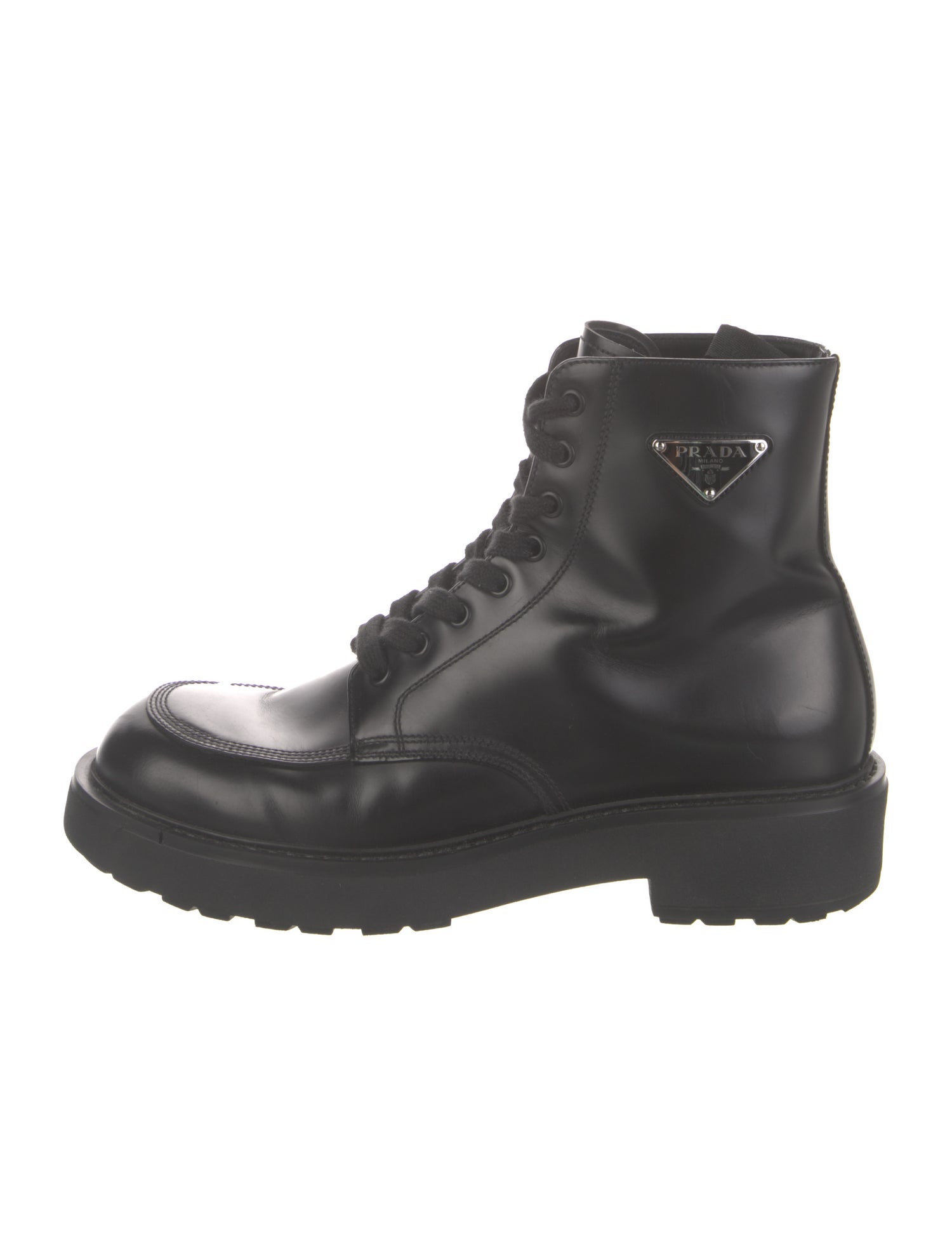 Prada Patent Leather Combat Boots