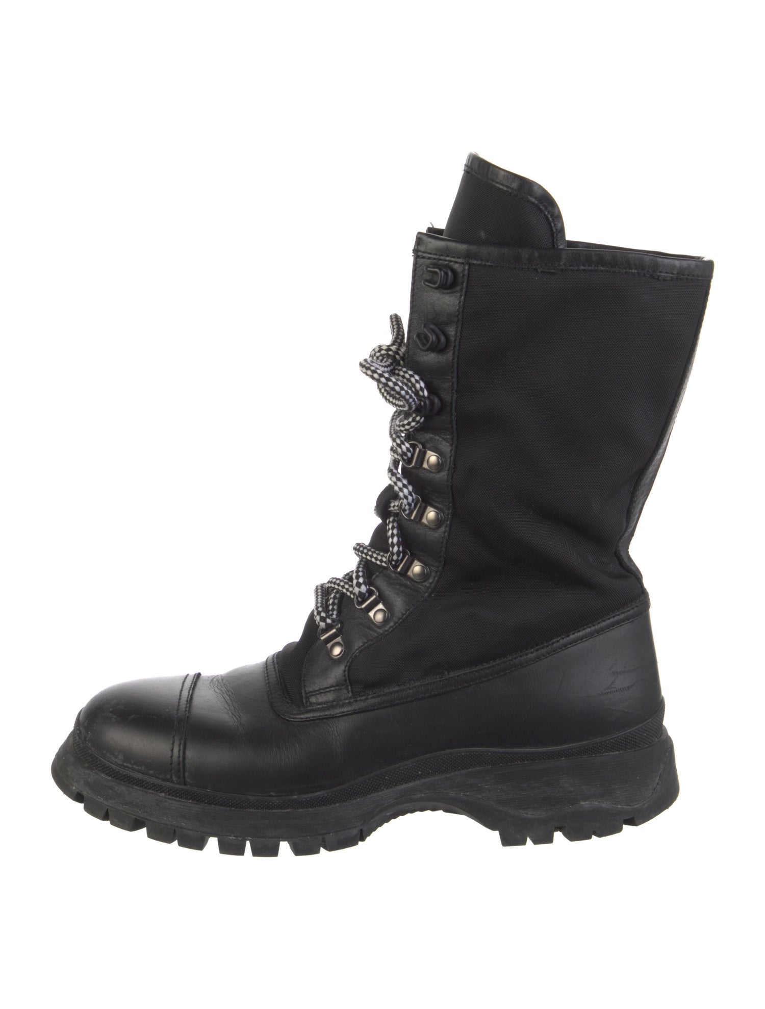 Prada Leather Combat Boots