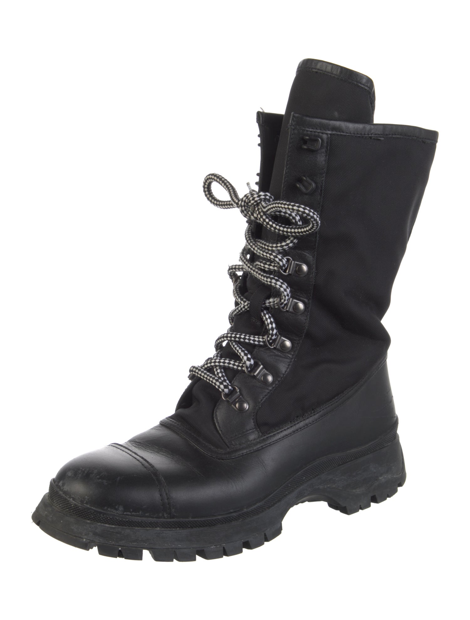 Prada Leather Combat Boots