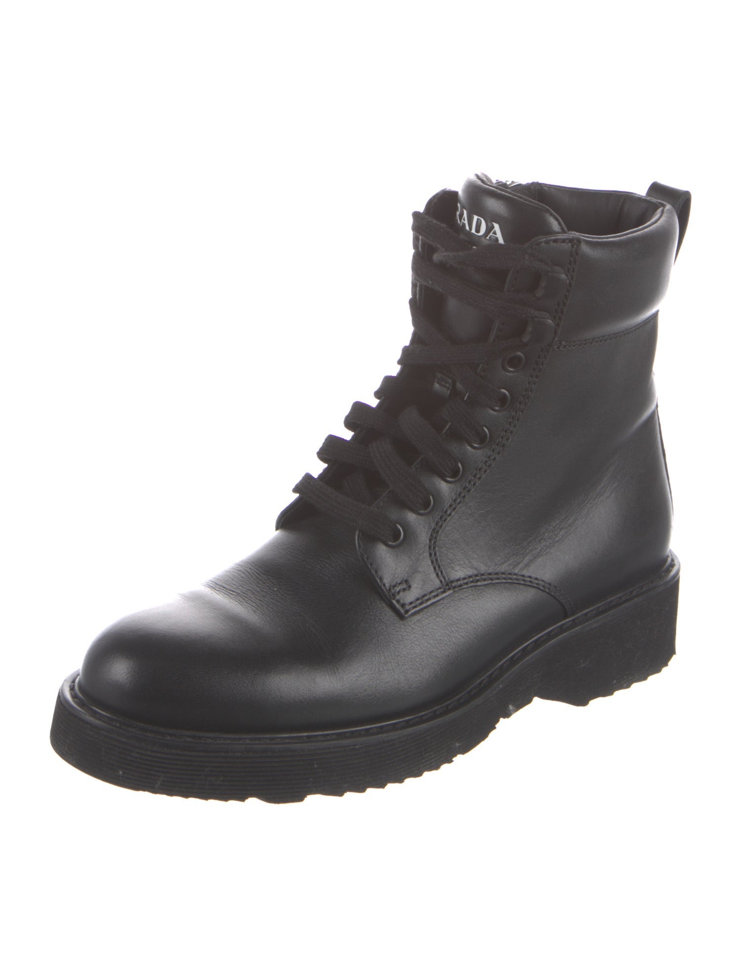 Prada Leather Combat Boots