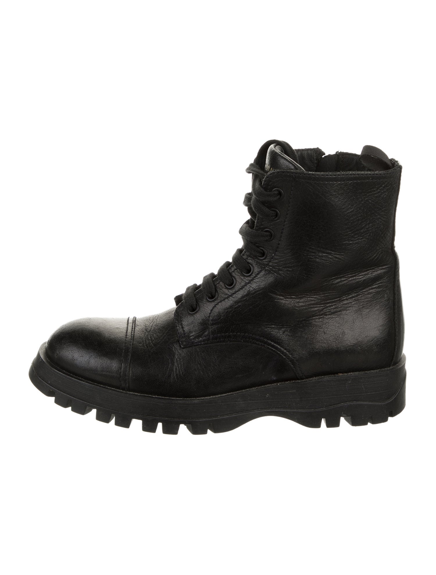 Prada Leather Combat Boots