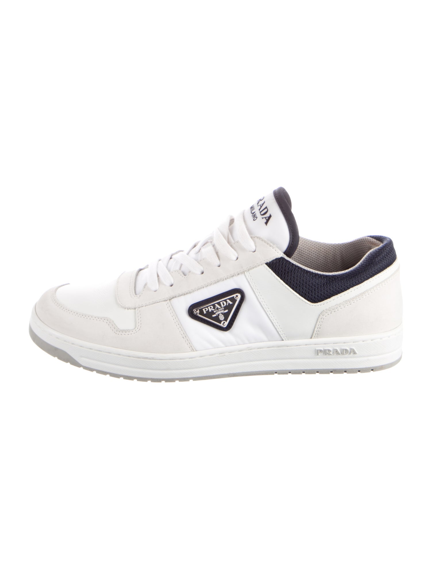Prada Leather Colorblock Pattern Sneakers