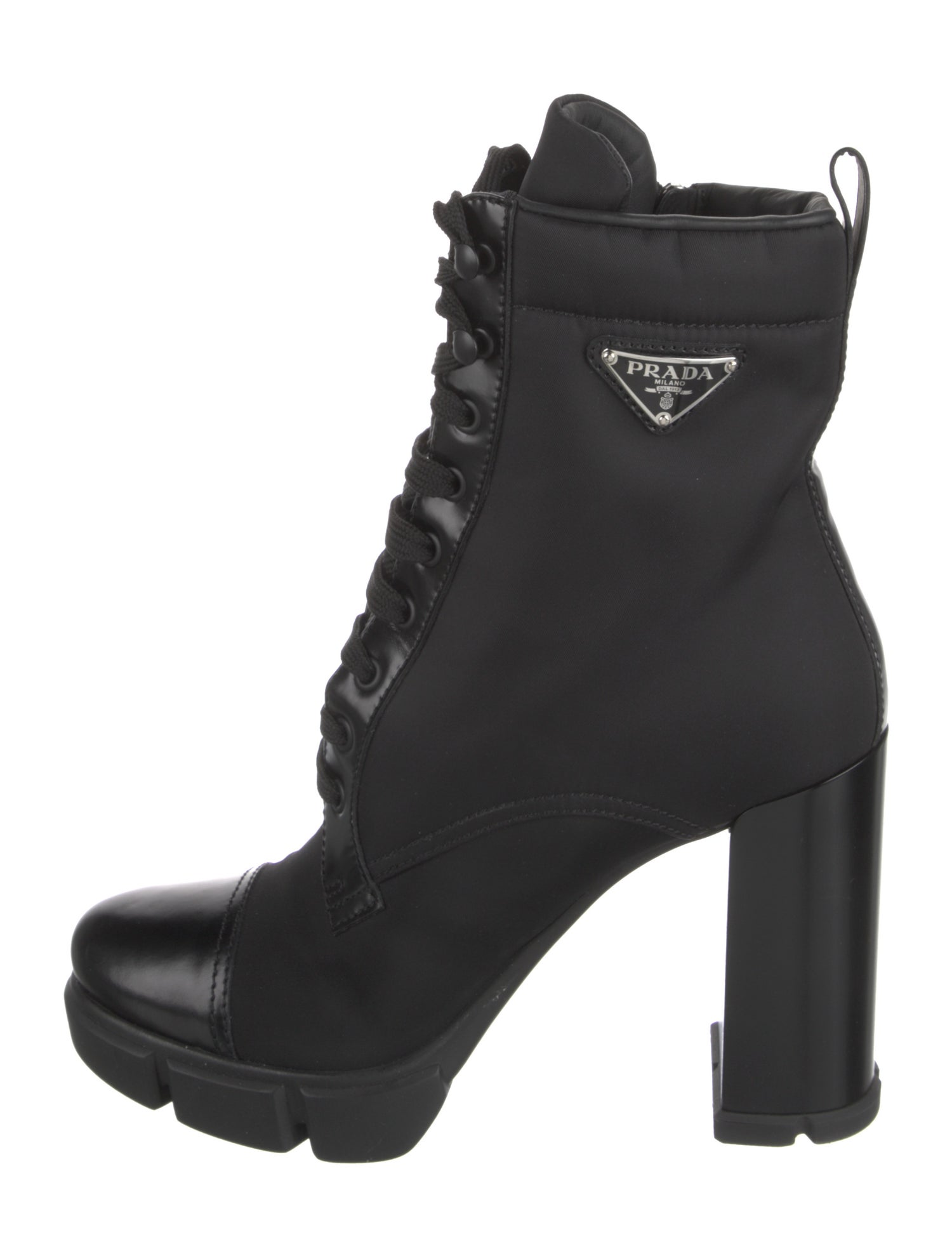 Prada Nylon Lace-Up Boots