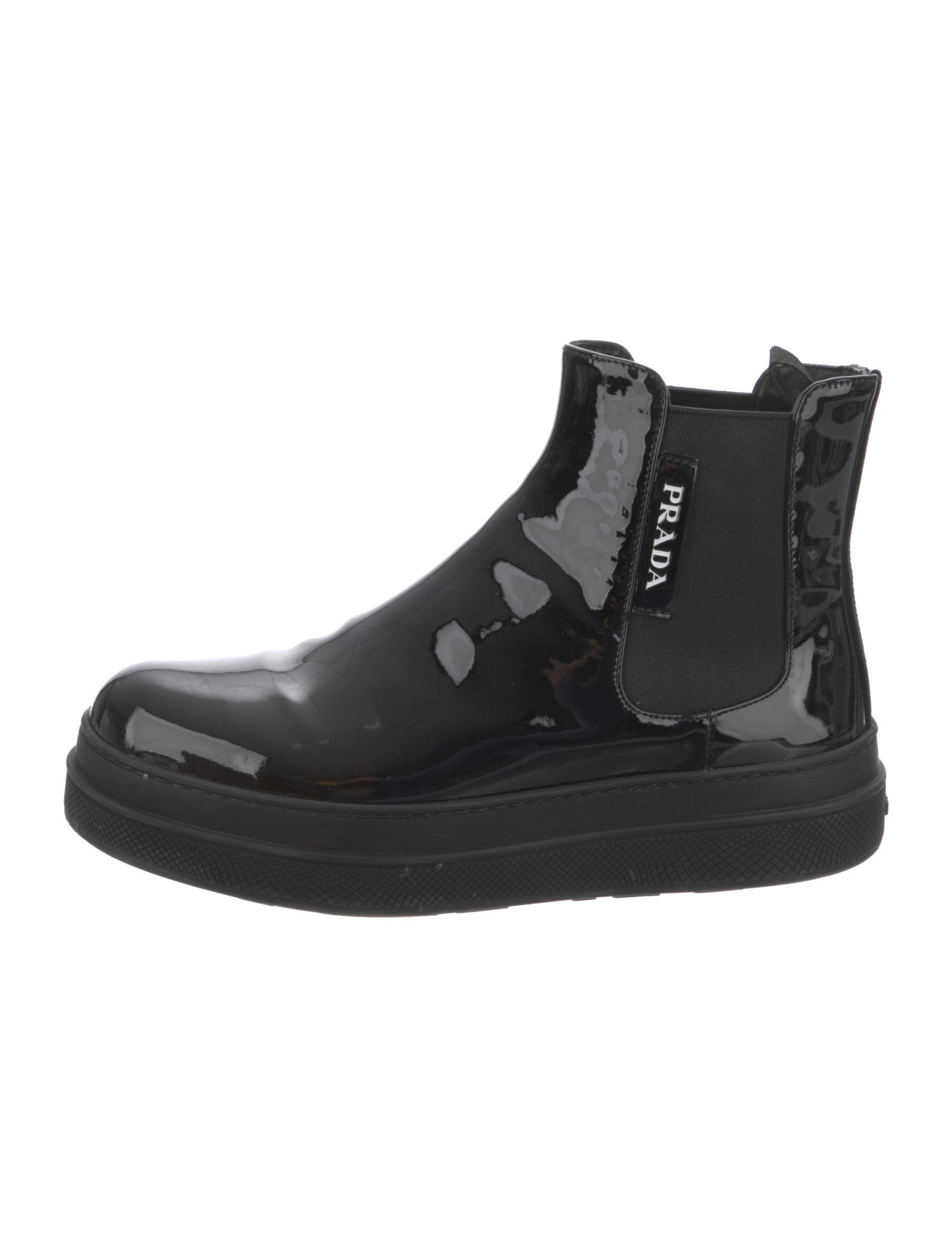 Prada Patent Leather Chelsea Boots