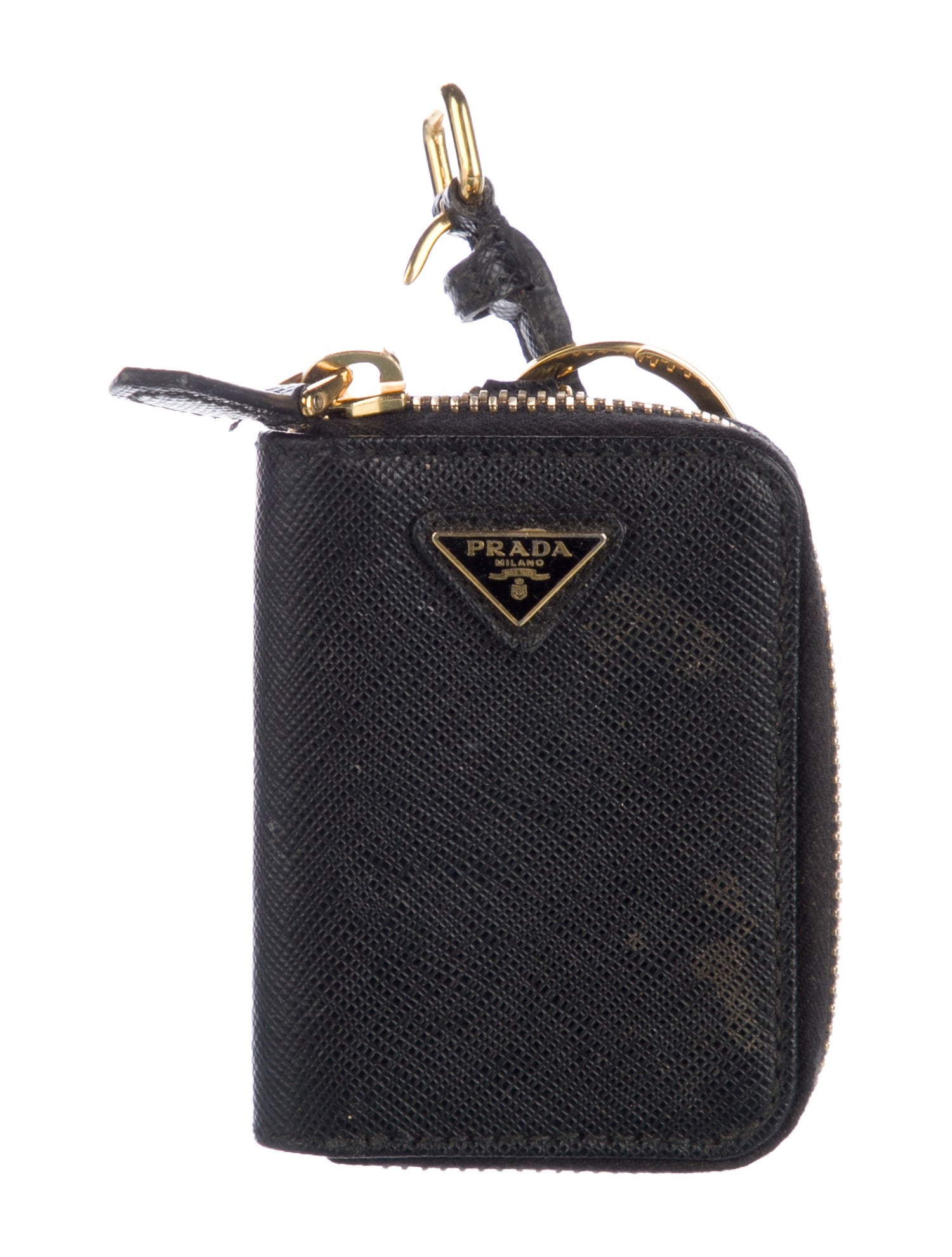 Prada Leather Pouch Keychain