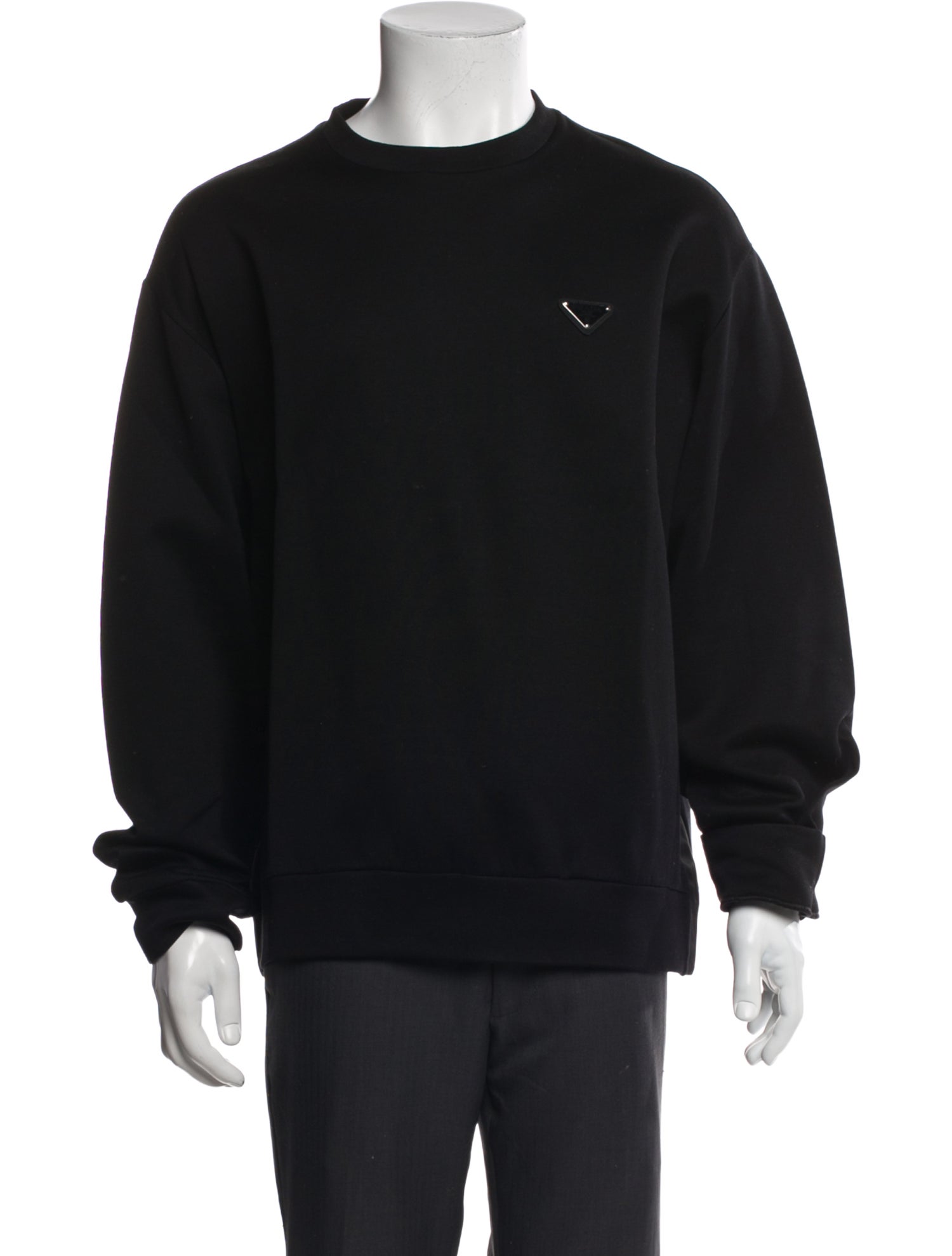 Prada 2022 Enameled Metal Triangle Sweatshirt