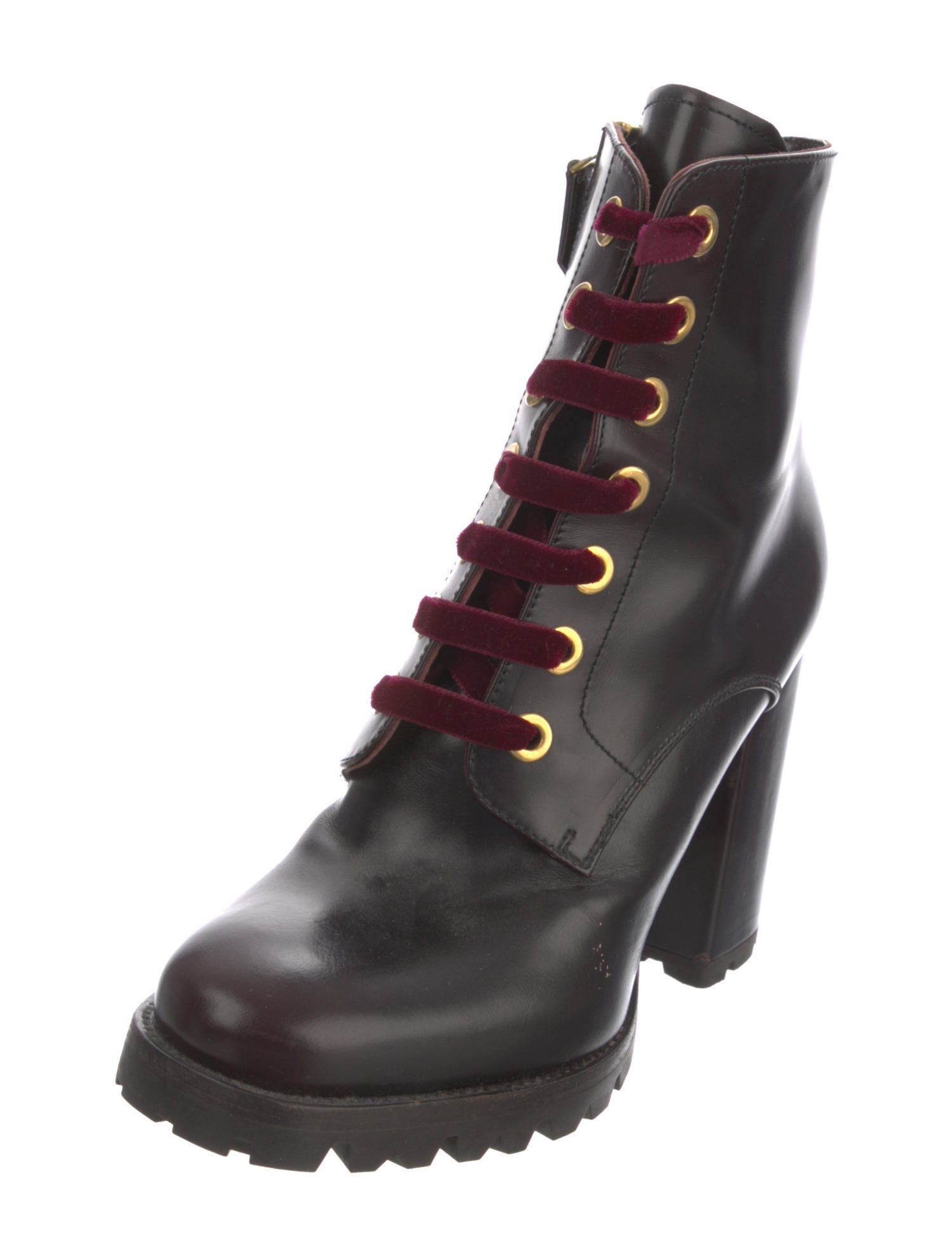 Prada Leather Combat Boots