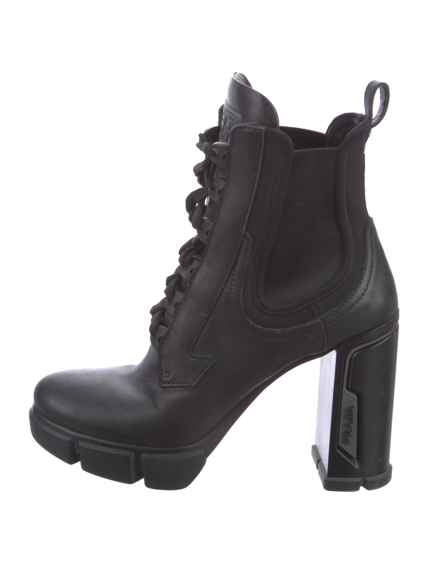 Prada Leather Lace-Up Boots