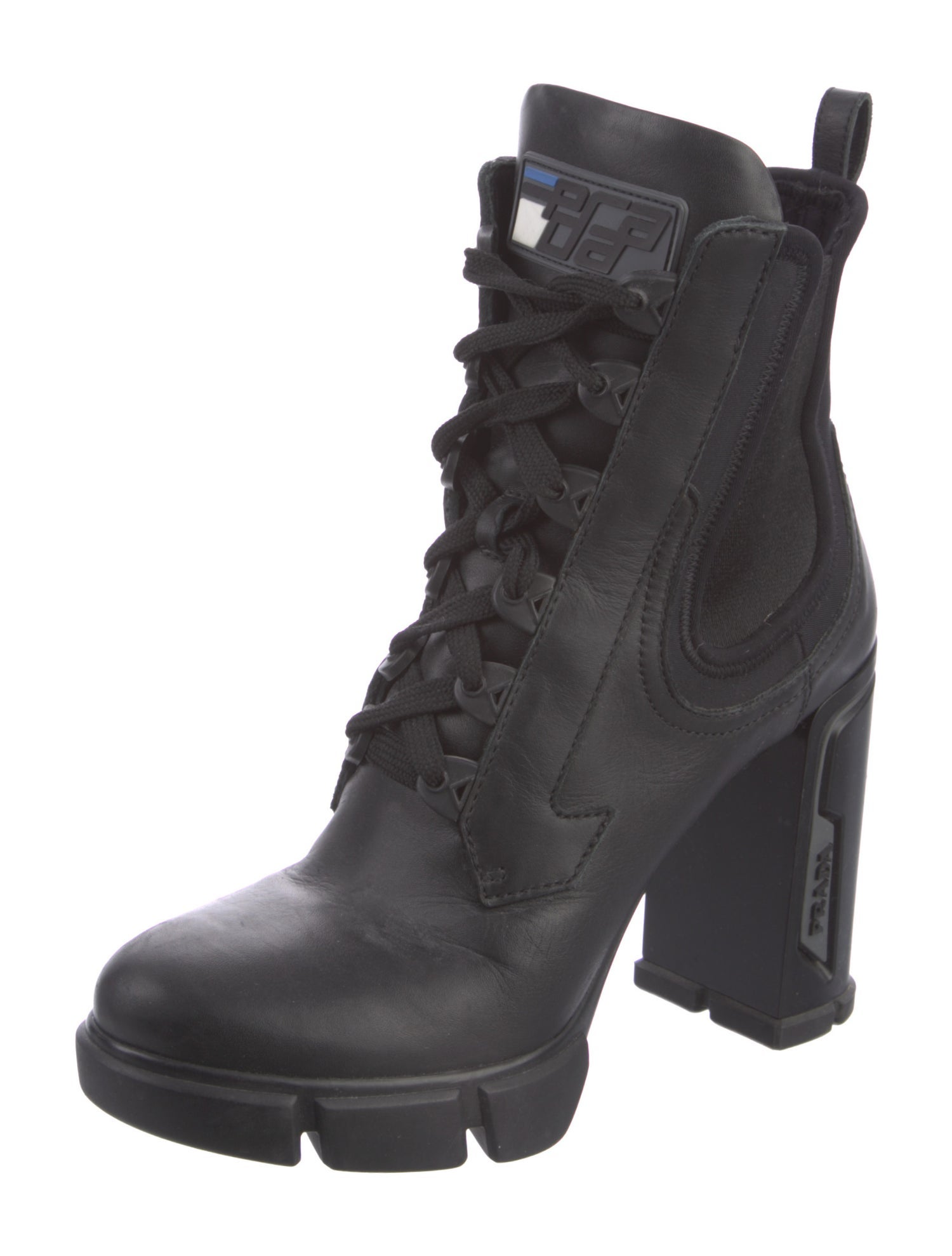 Prada Leather Lace-Up Boots