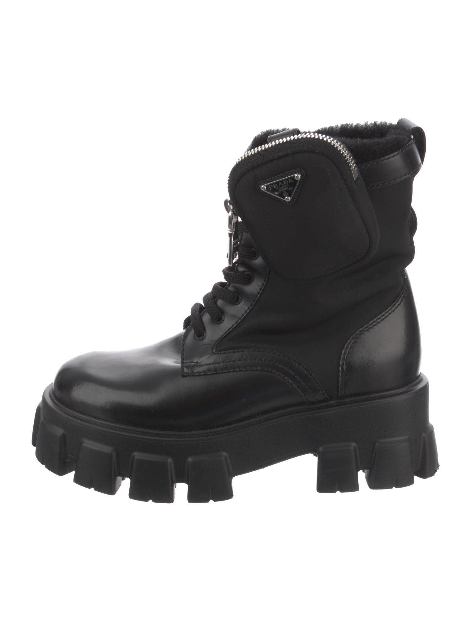 Prada Leather Combat Boots