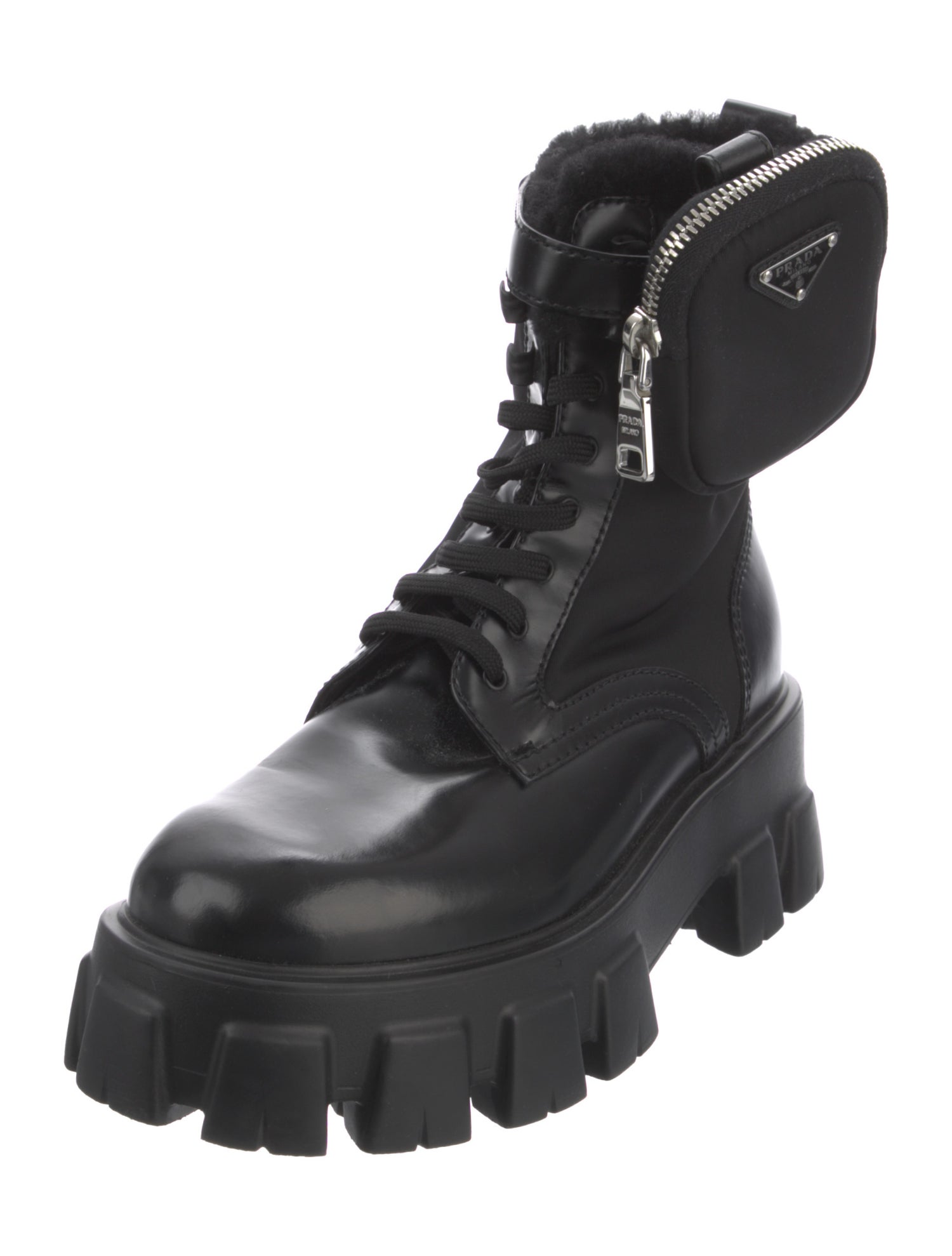 Prada Leather Combat Boots