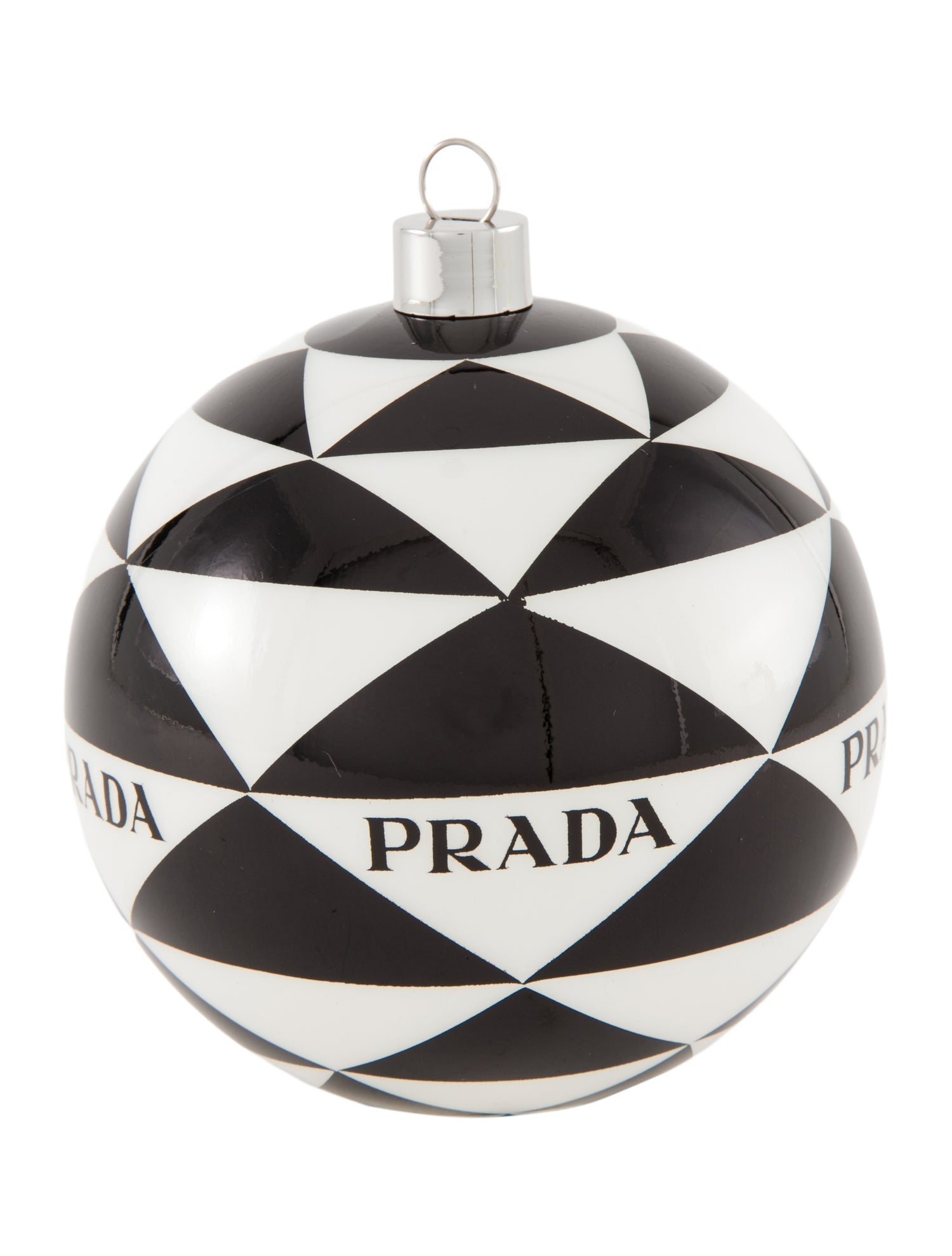 Prada Glass Logo Print Christmas Ornament