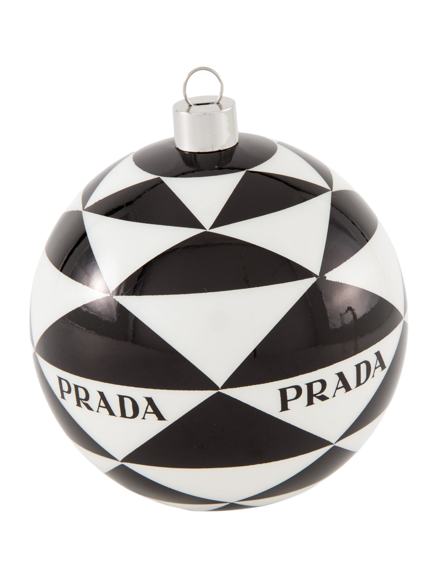 Prada Glass Logo Print Christmas Ornament