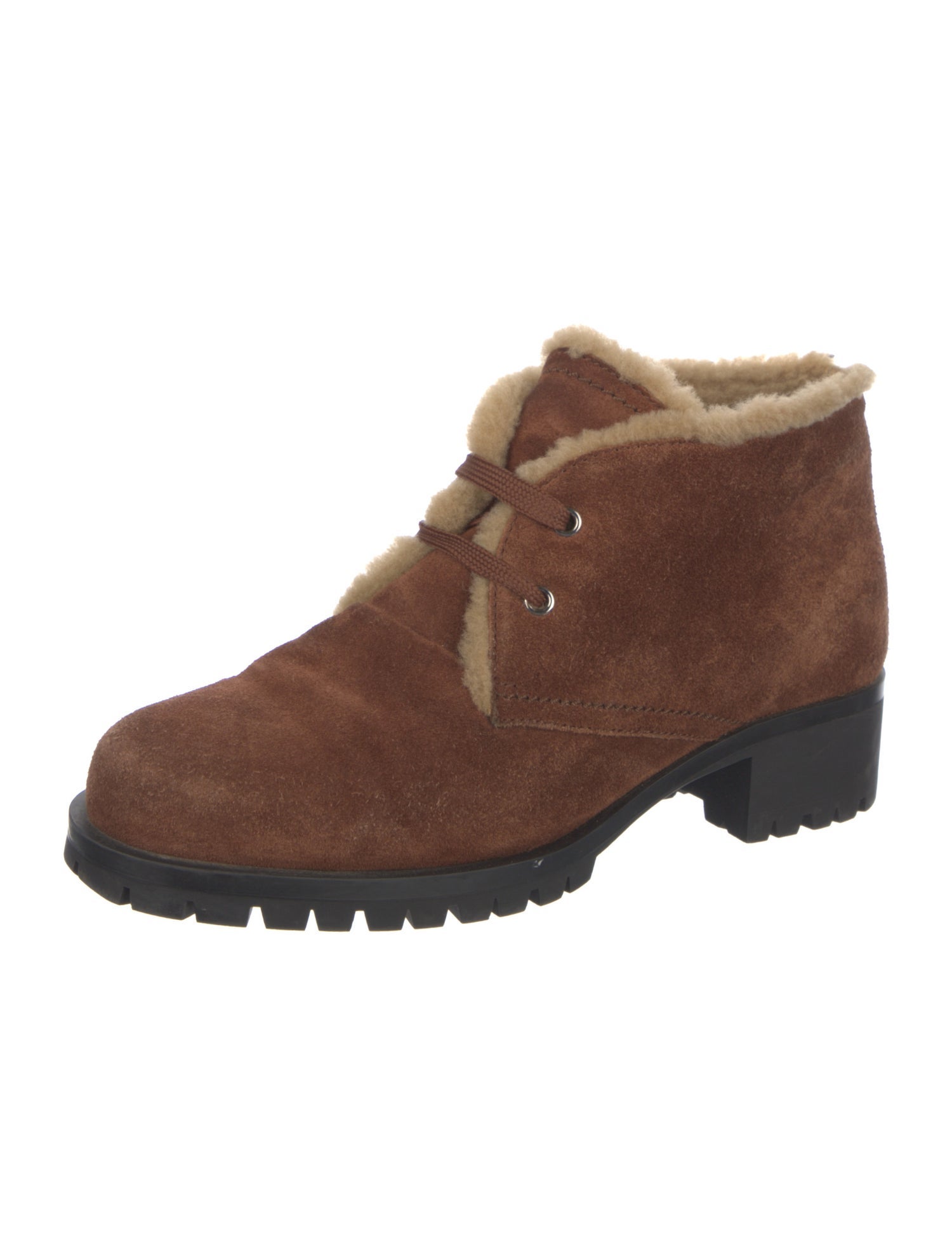 Prada Suede Lace-Up Boots