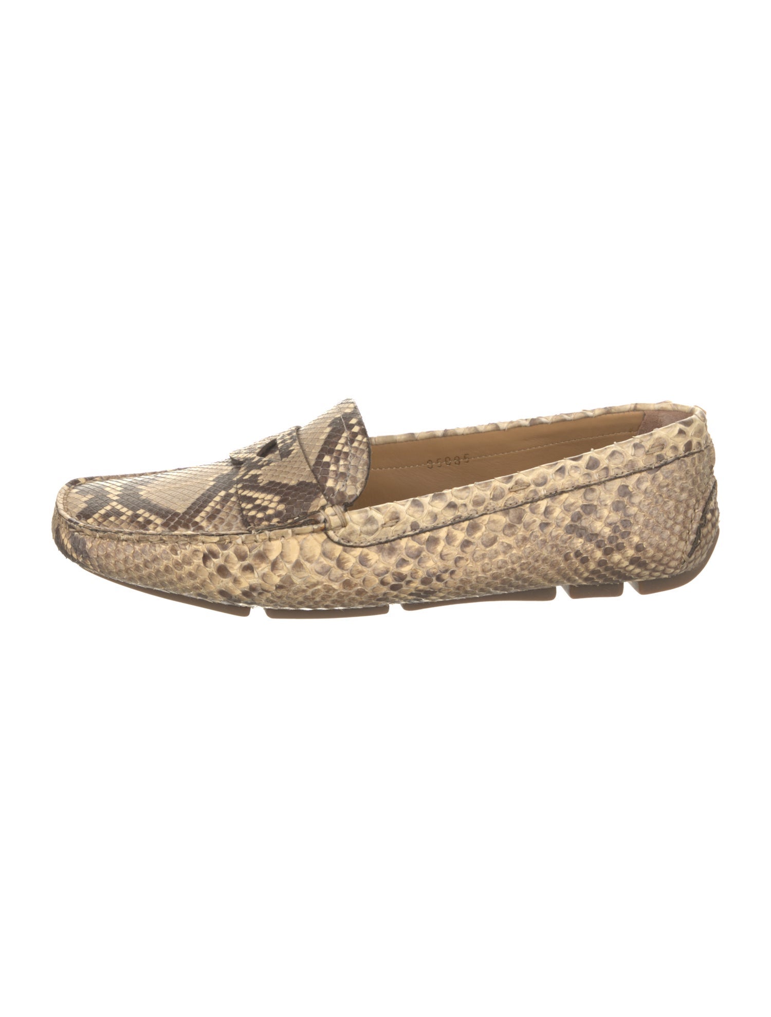 Prada Snakeskin Animal Print Loafers