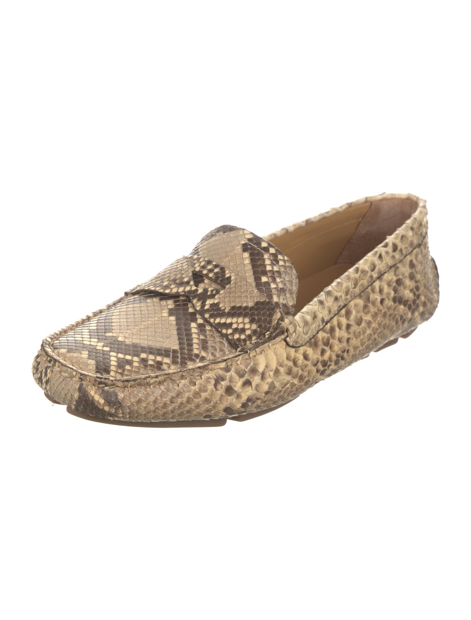 Prada Snakeskin Animal Print Loafers