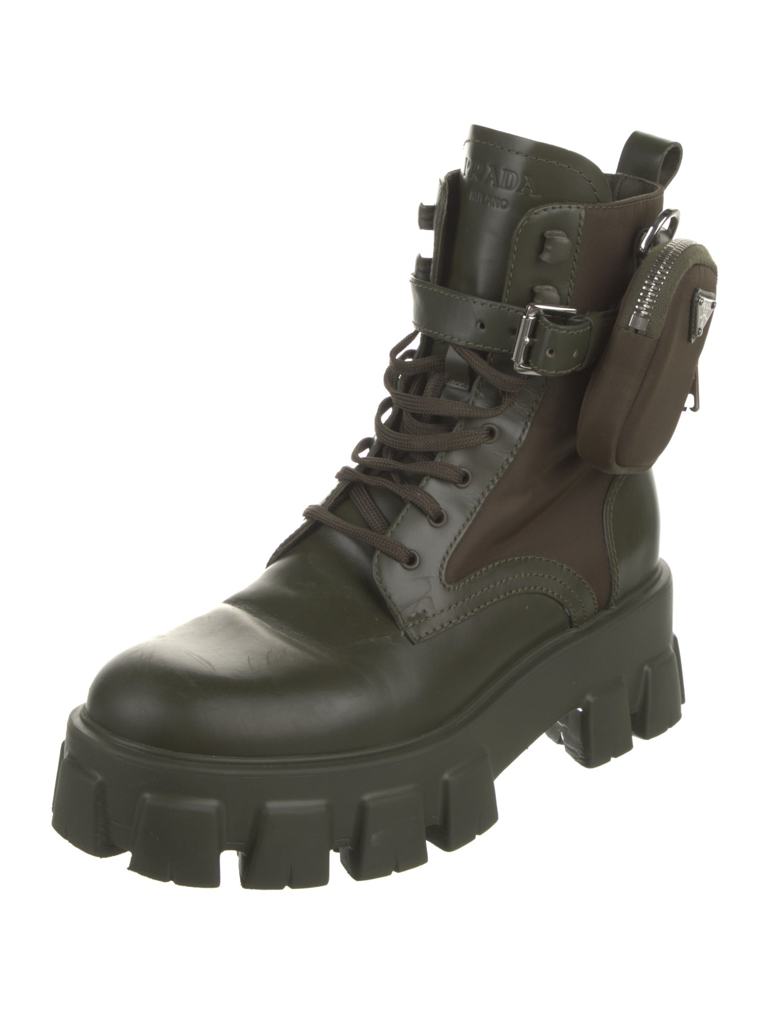 Prada Leather Combat Boots