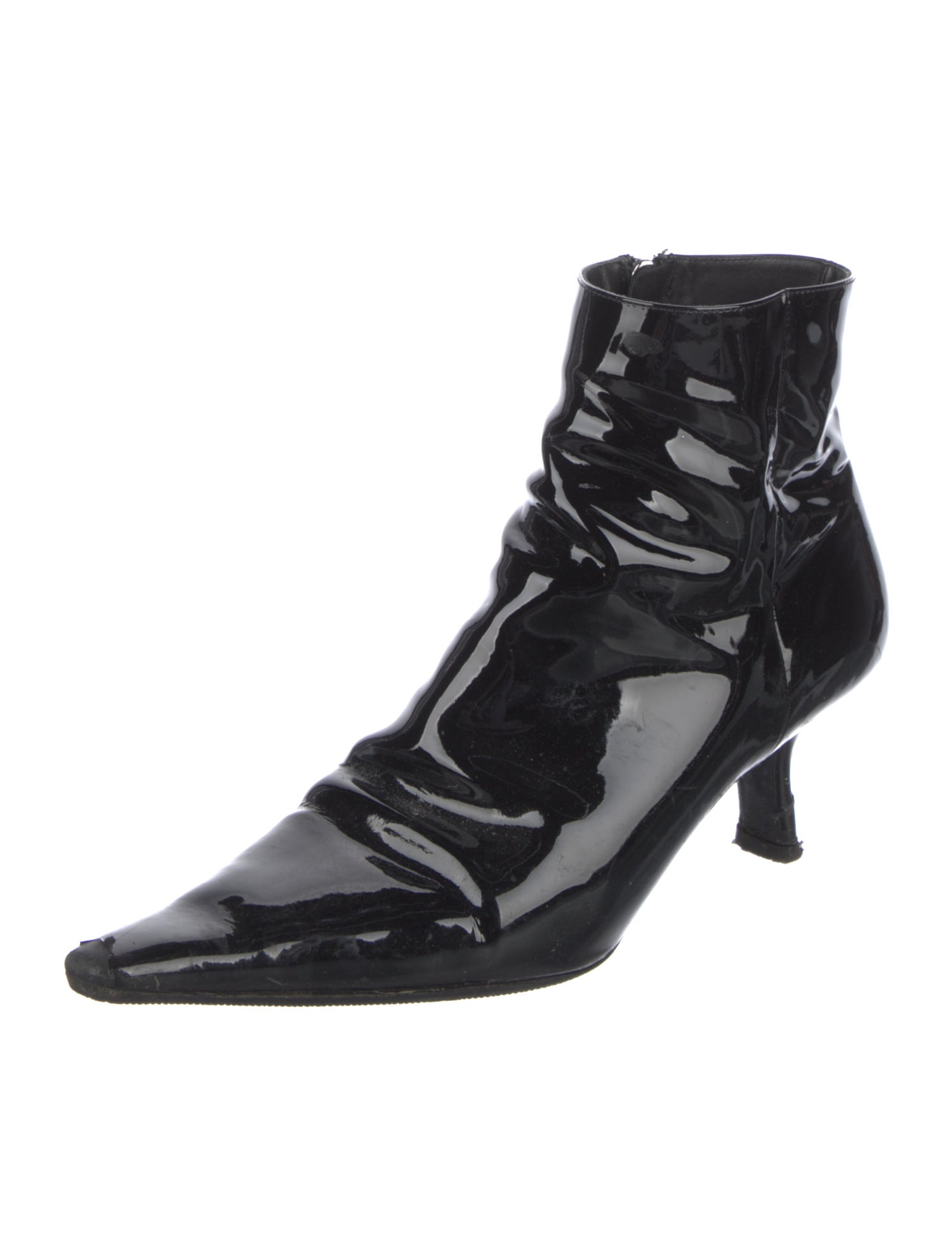 Prada Patent Leather Lace-Up Boots