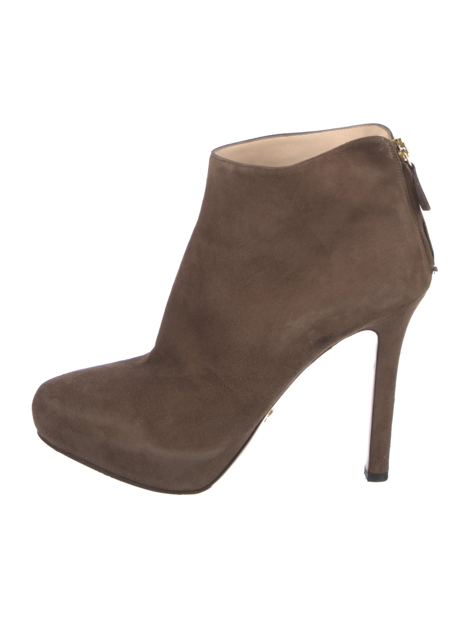 Prada Suede Leather Trim Embellishment Boots