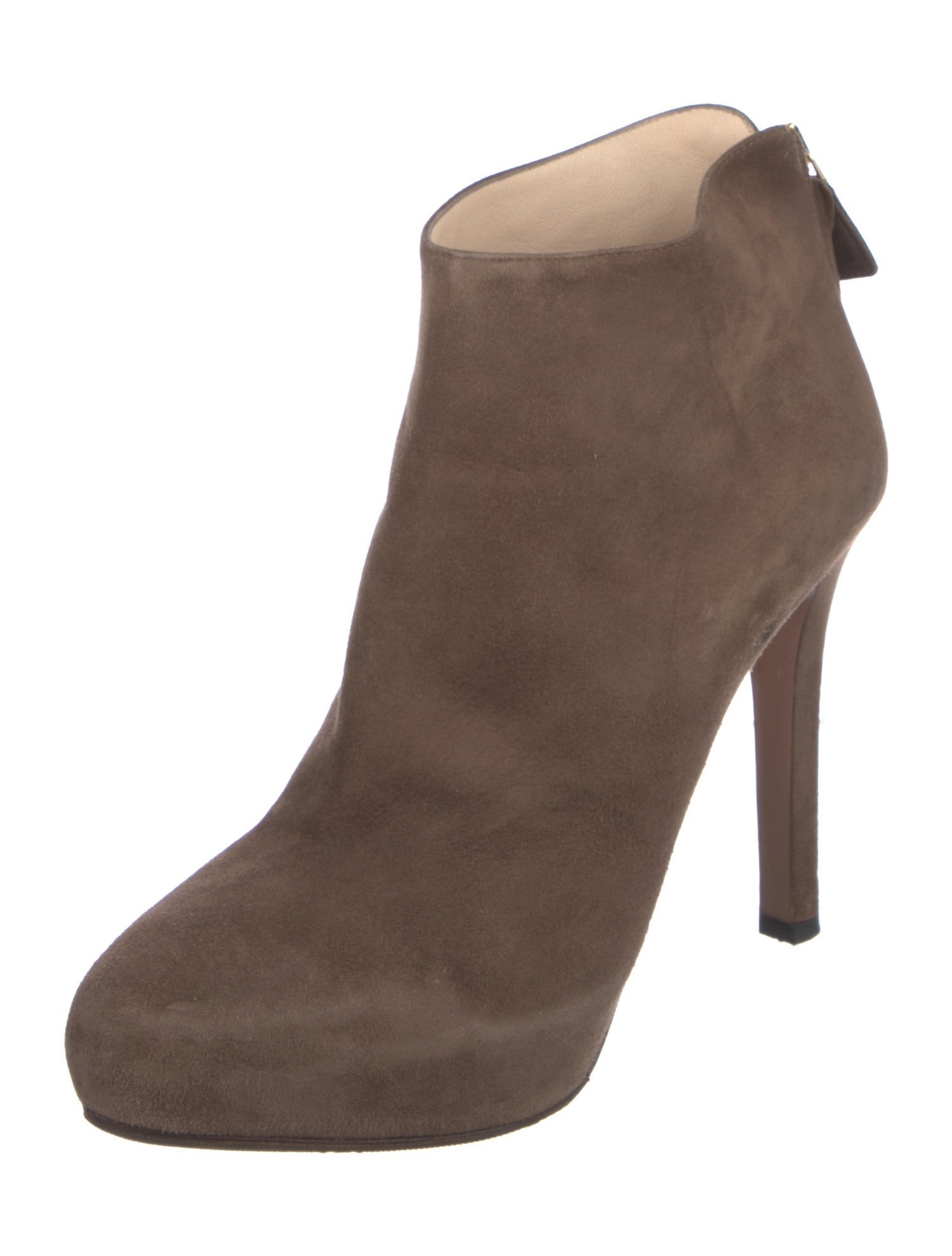 Prada Suede Leather Trim Embellishment Boots