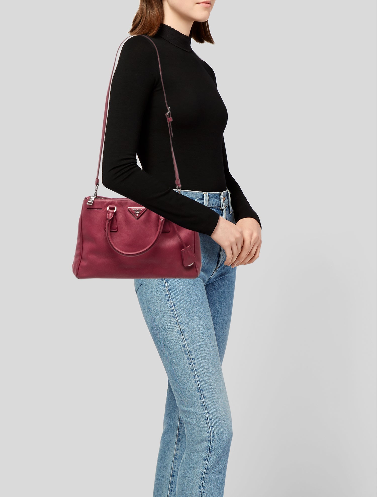 Prada Saffiano Leather Galleria Double Zip Small