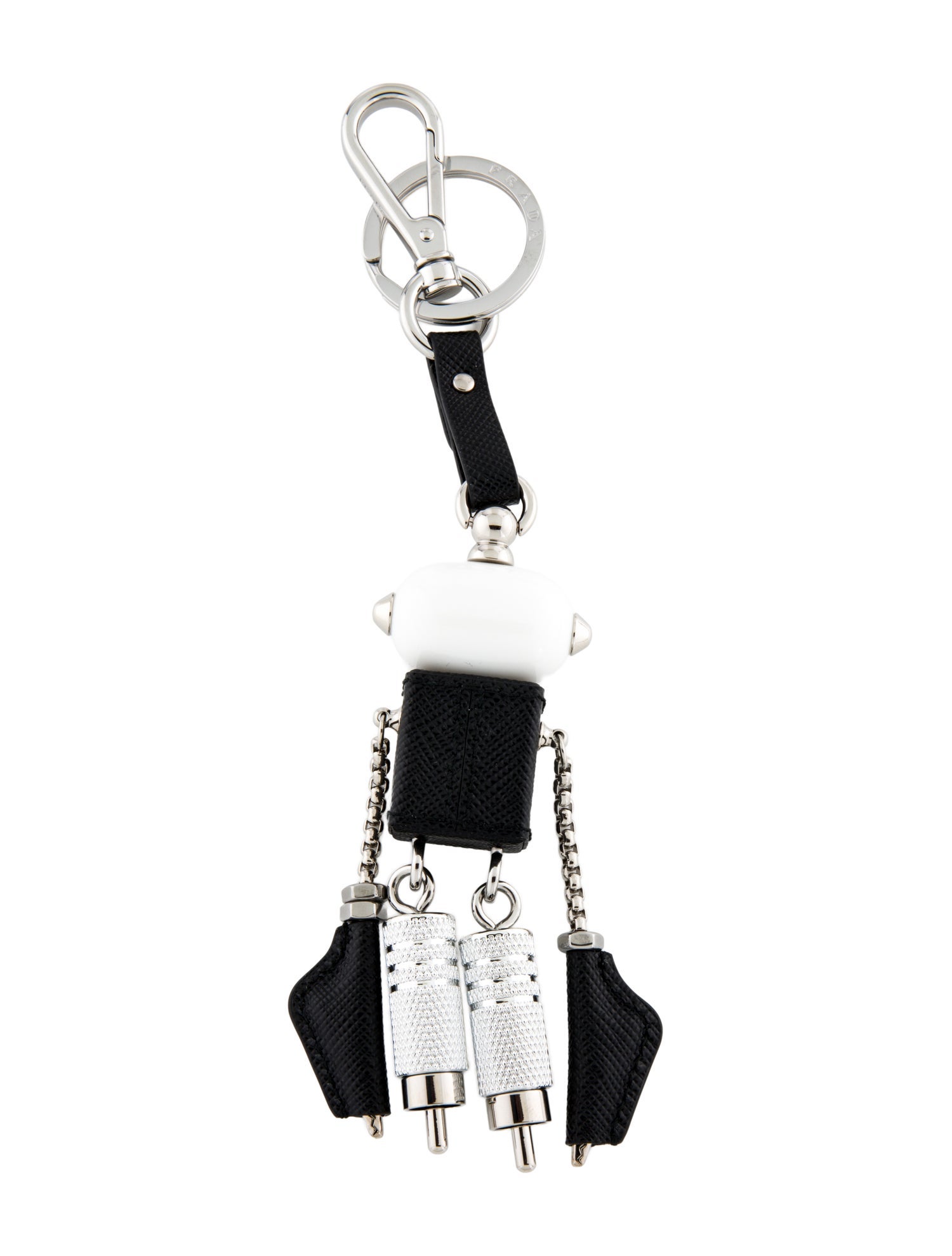 Prada Leather Trim Robot Keychain