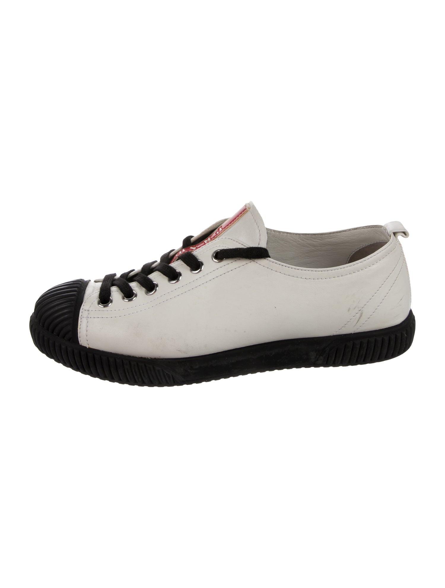 Prada Leather Colorblock Pattern Sneakers