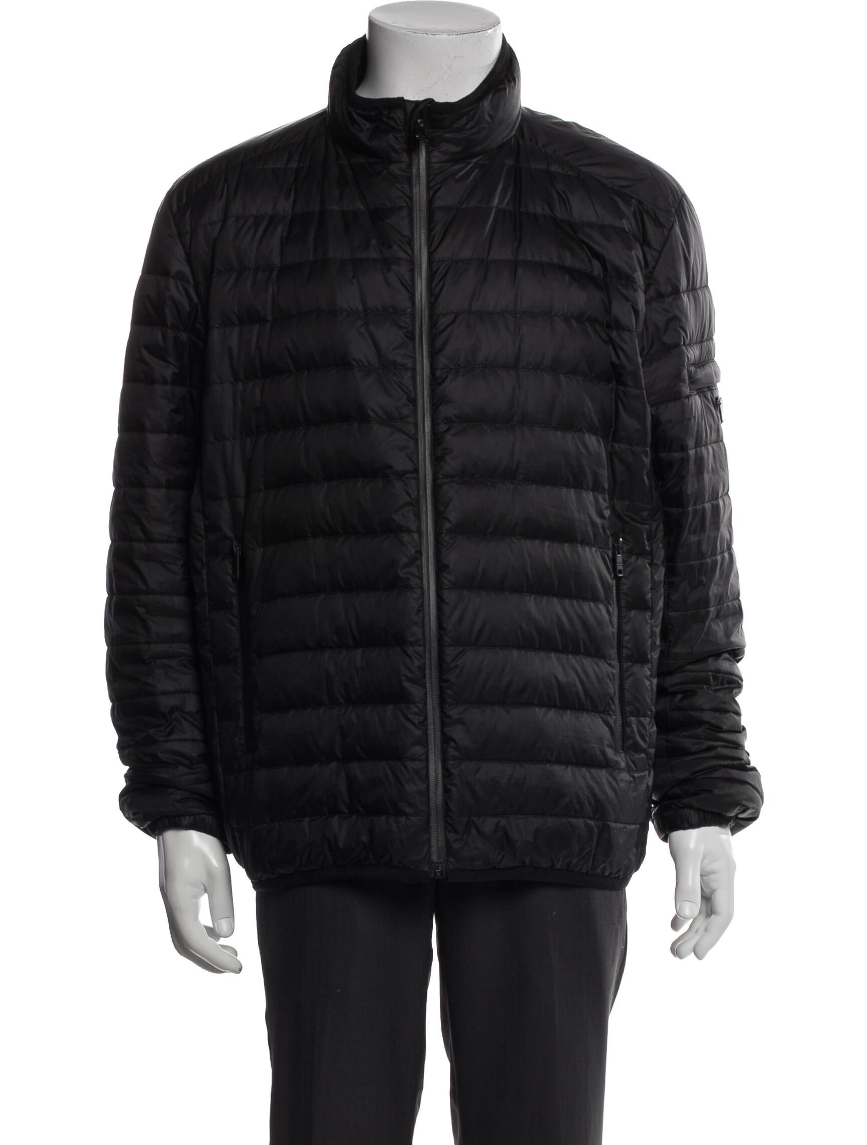 Prada 2016 Enameled Metal Triangle Puffer Coat