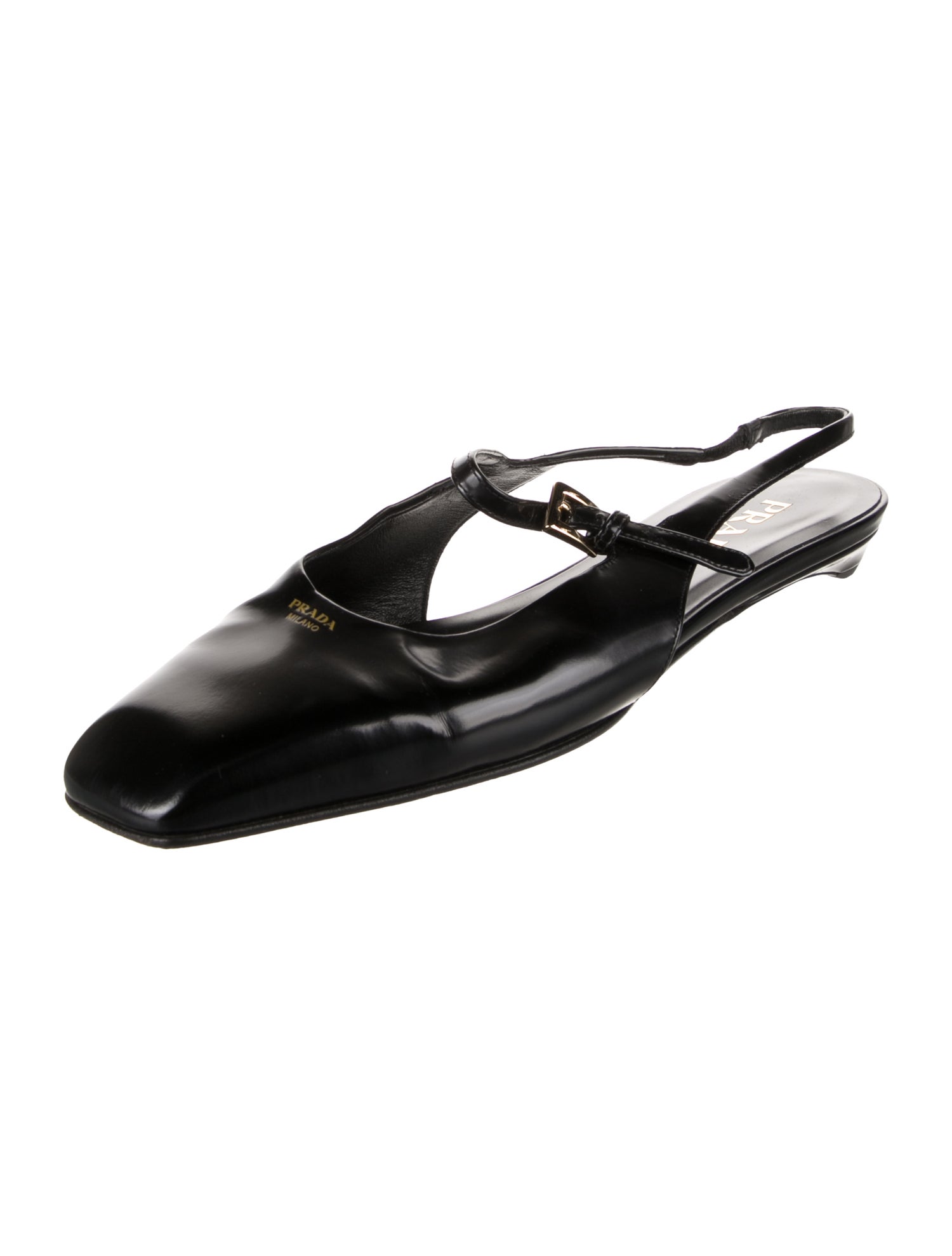 Prada Patent Leather Slingback Flats