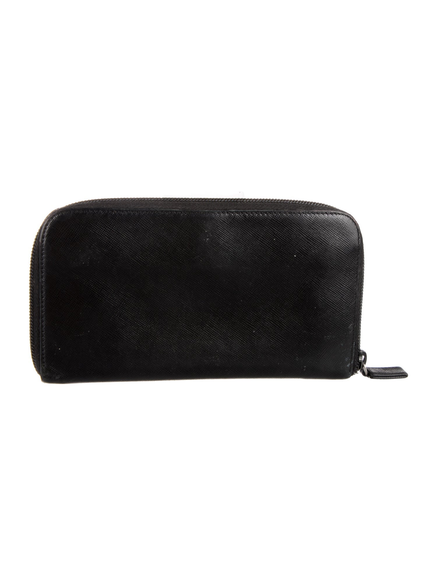 Prada Saffiano Triangle Leather Continental Wallet