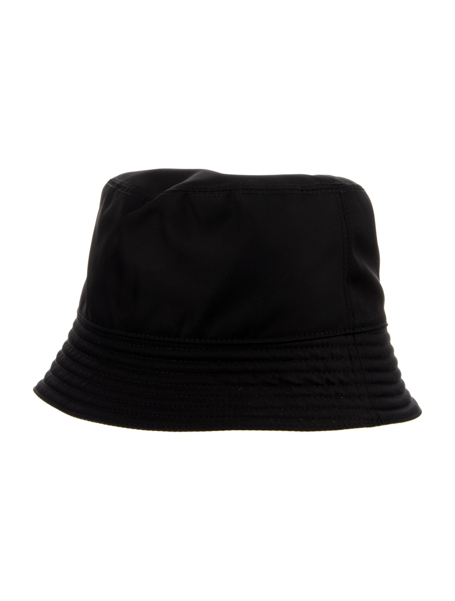 Prada Enameled Metal Triangle Bucket Hat