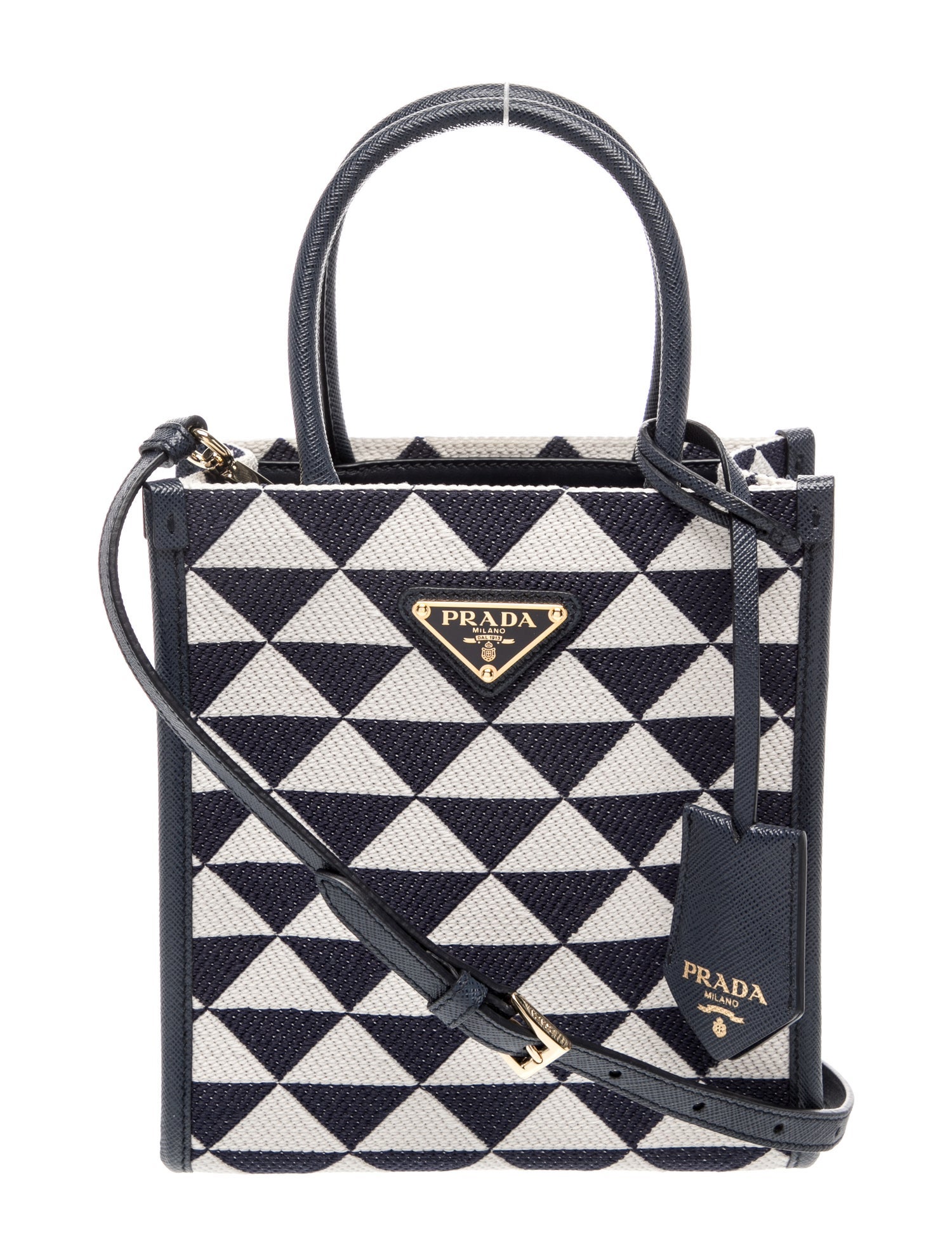 Prada Enameled Metal Triangle Symbole Mini
