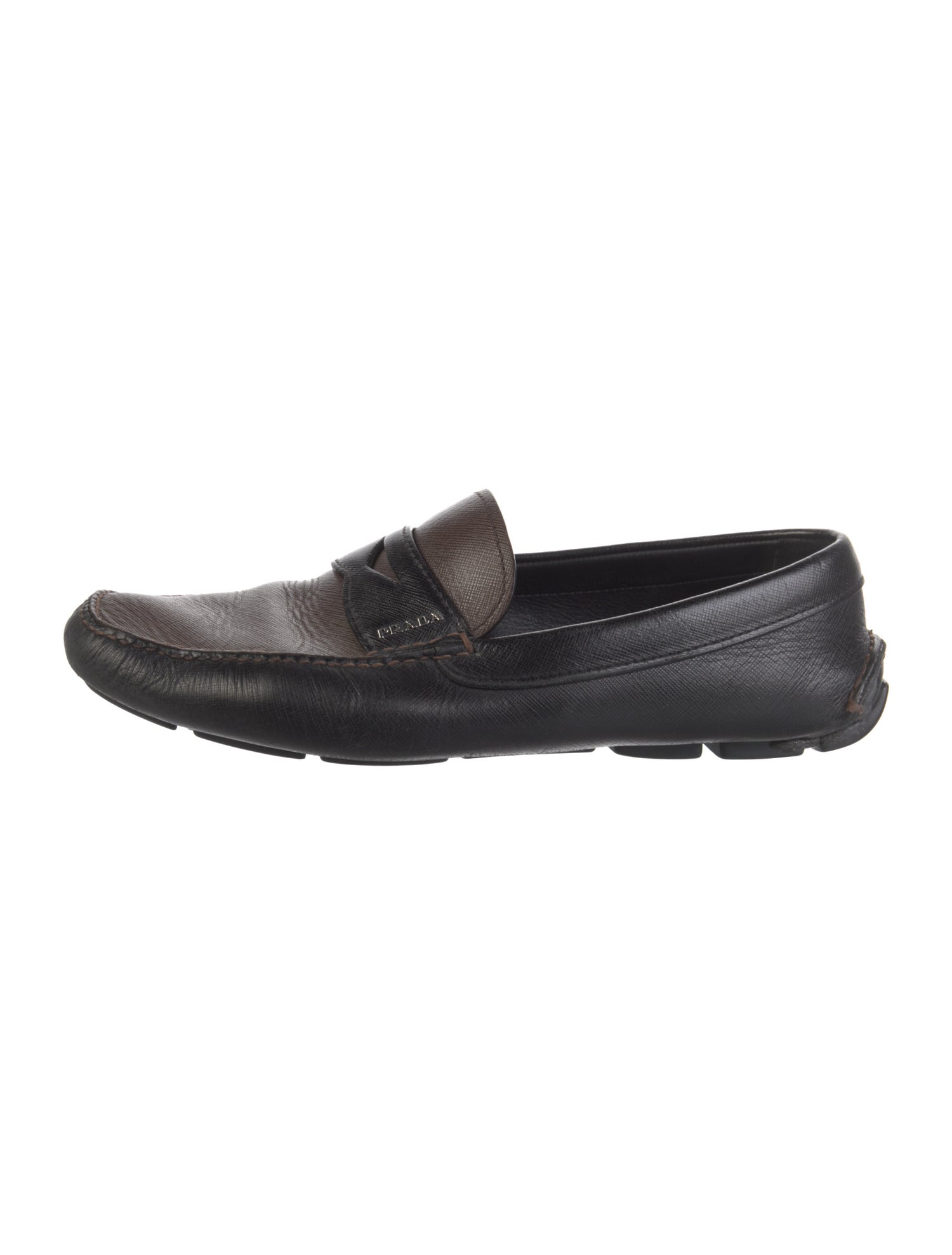 Prada Saffiano Leather Moccasins