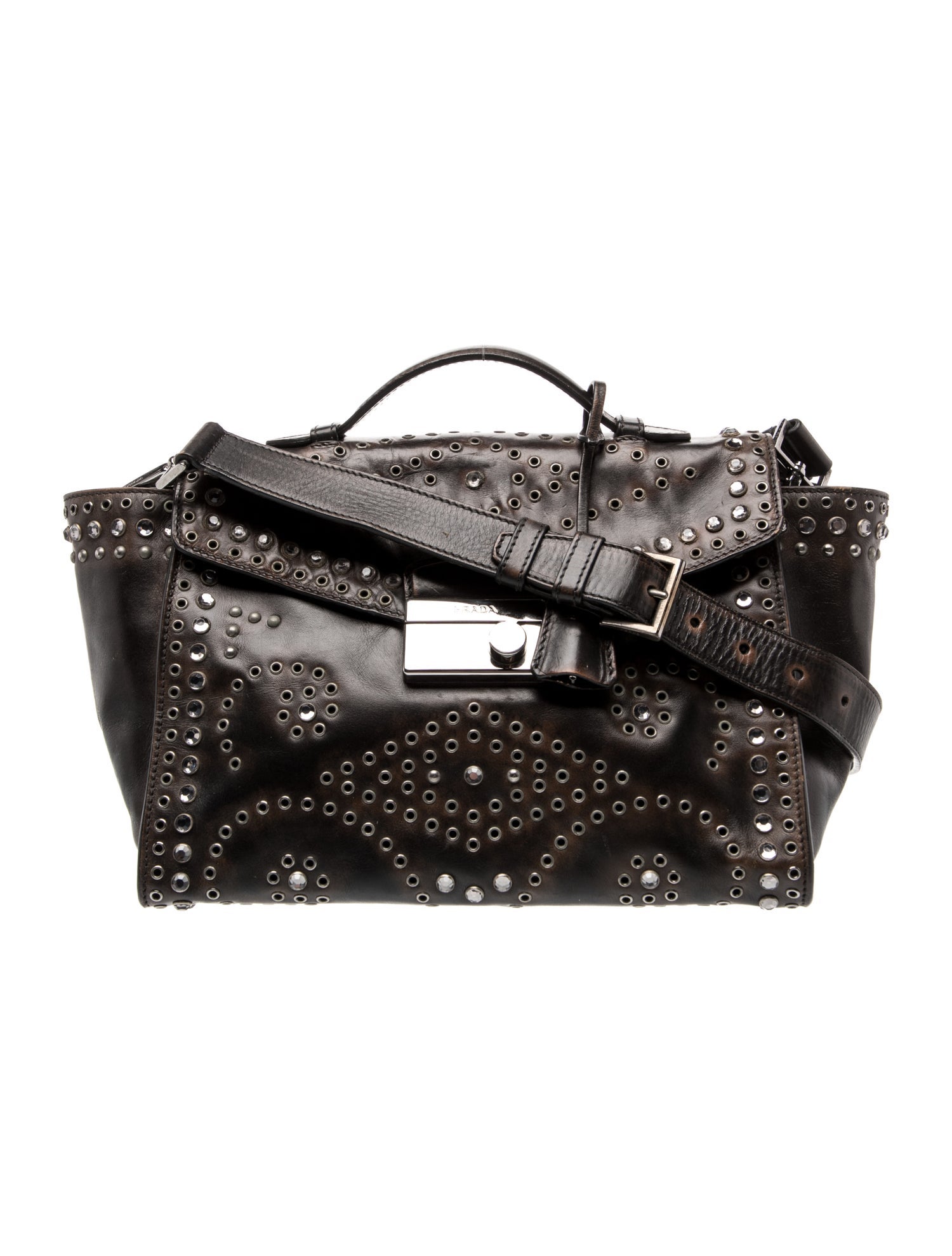 Prada Vitello Leather Top Handle Bag