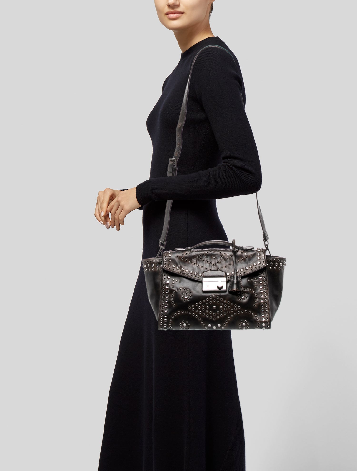 Prada Vitello Leather Top Handle Bag