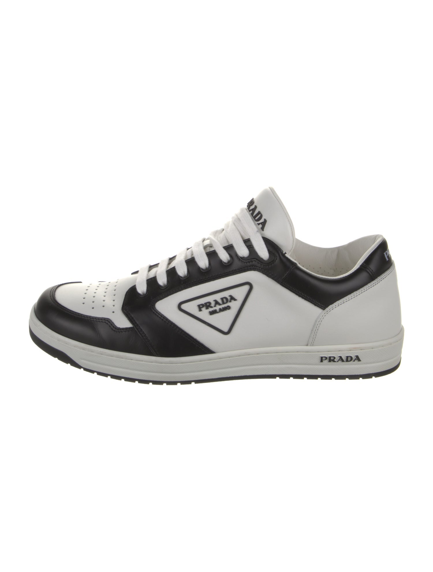 Prada Leather Colorblock Pattern Sneakers