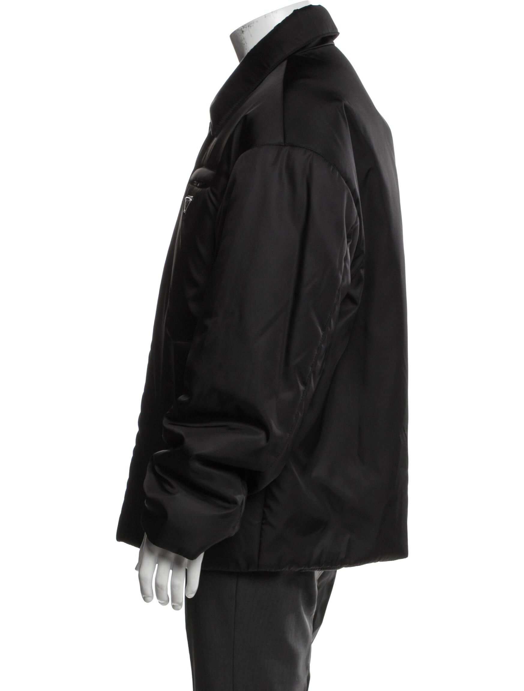 Prada 2018 Enameled Metal Triangle Puffer Coat