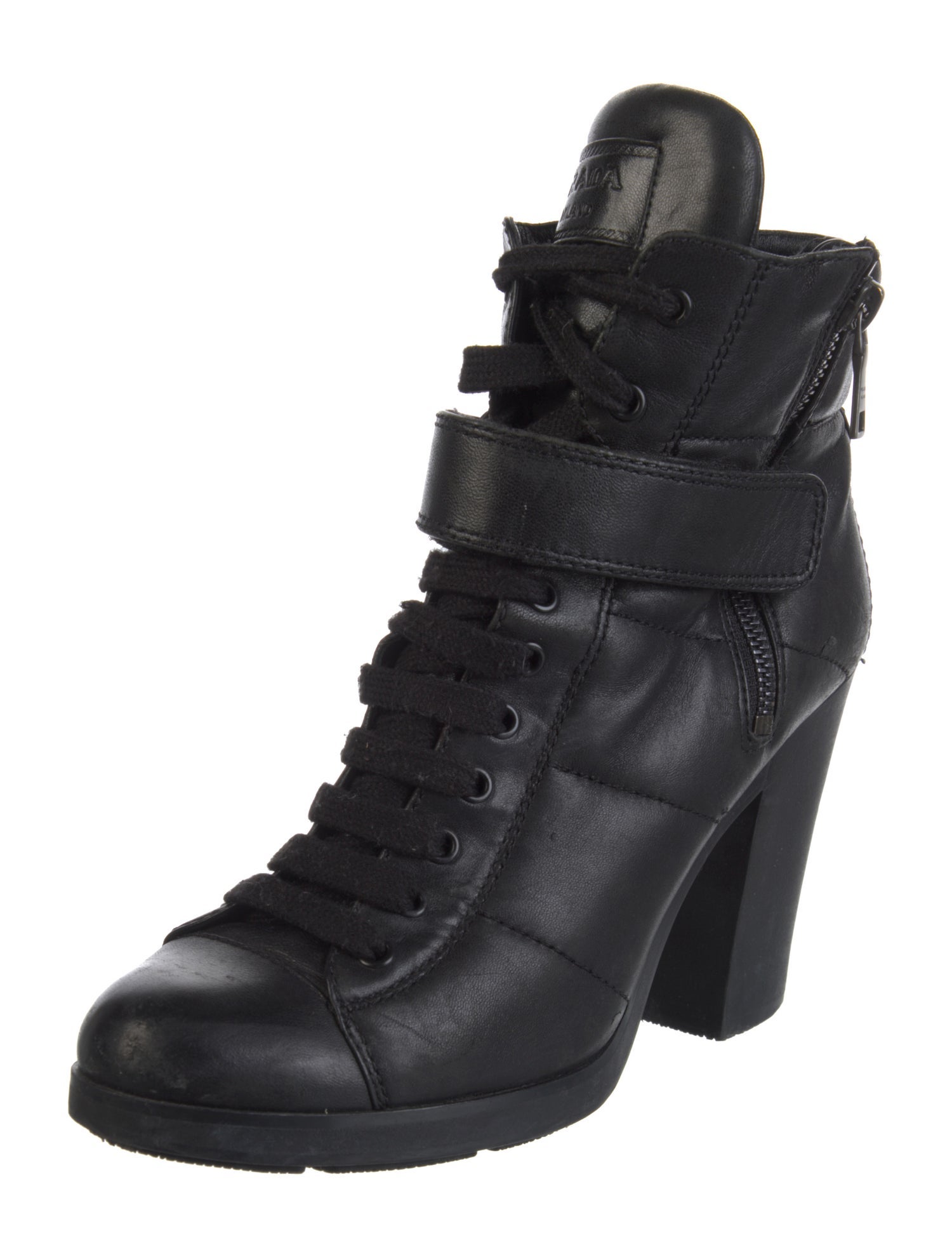 Prada Leather Combat Boots