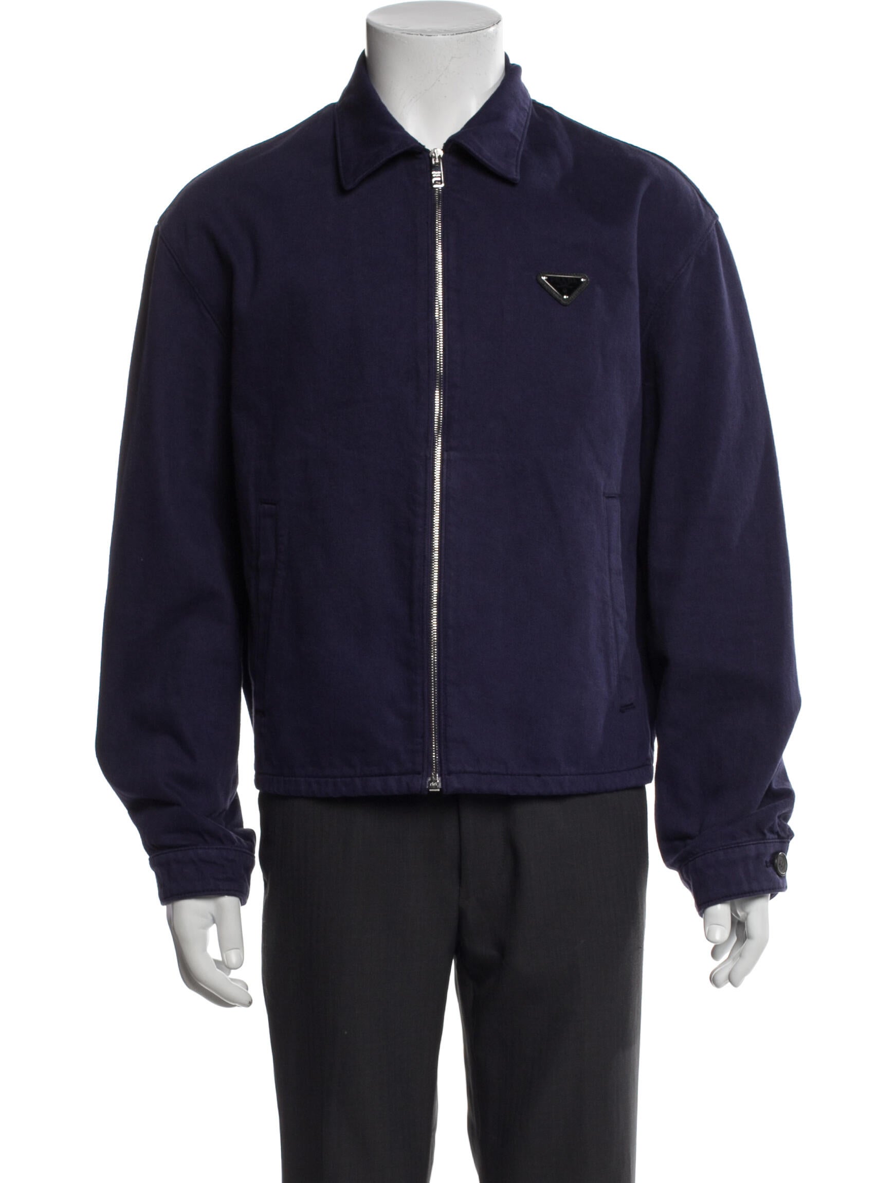 Prada 2024 Enameled Metal Triangle Bomber Jacket