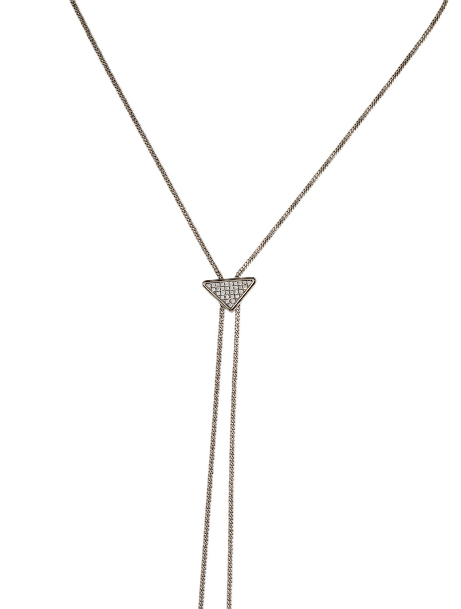 Prada Crystal Bolo Necklace
