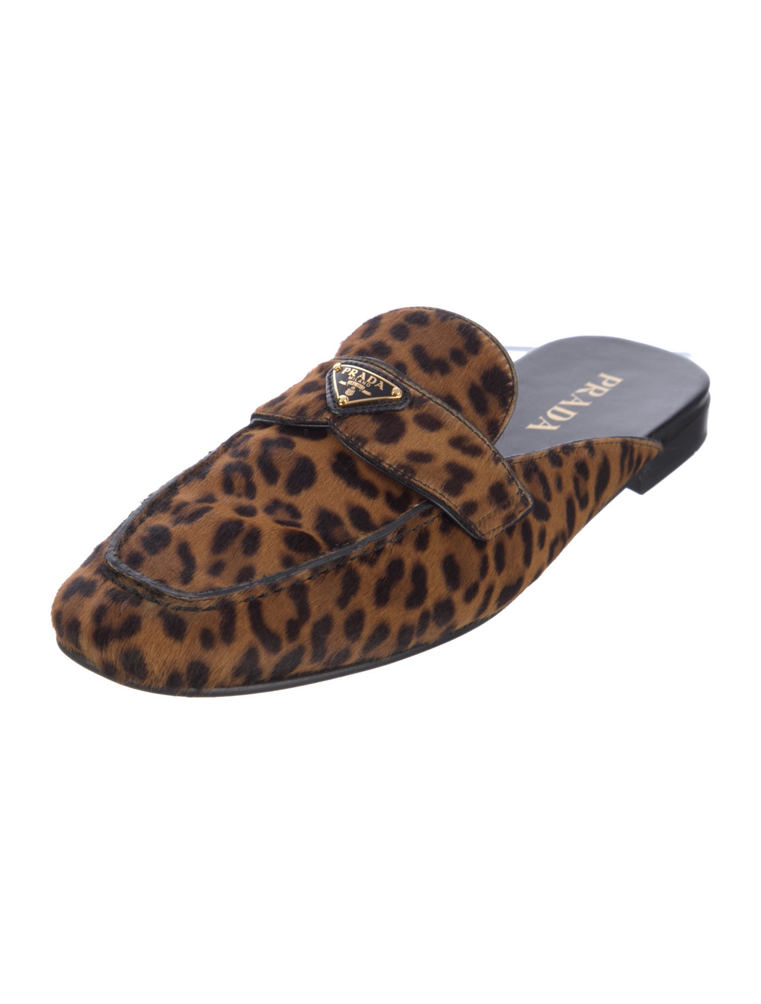 Prada Ponyhair Animal Print Slippers
