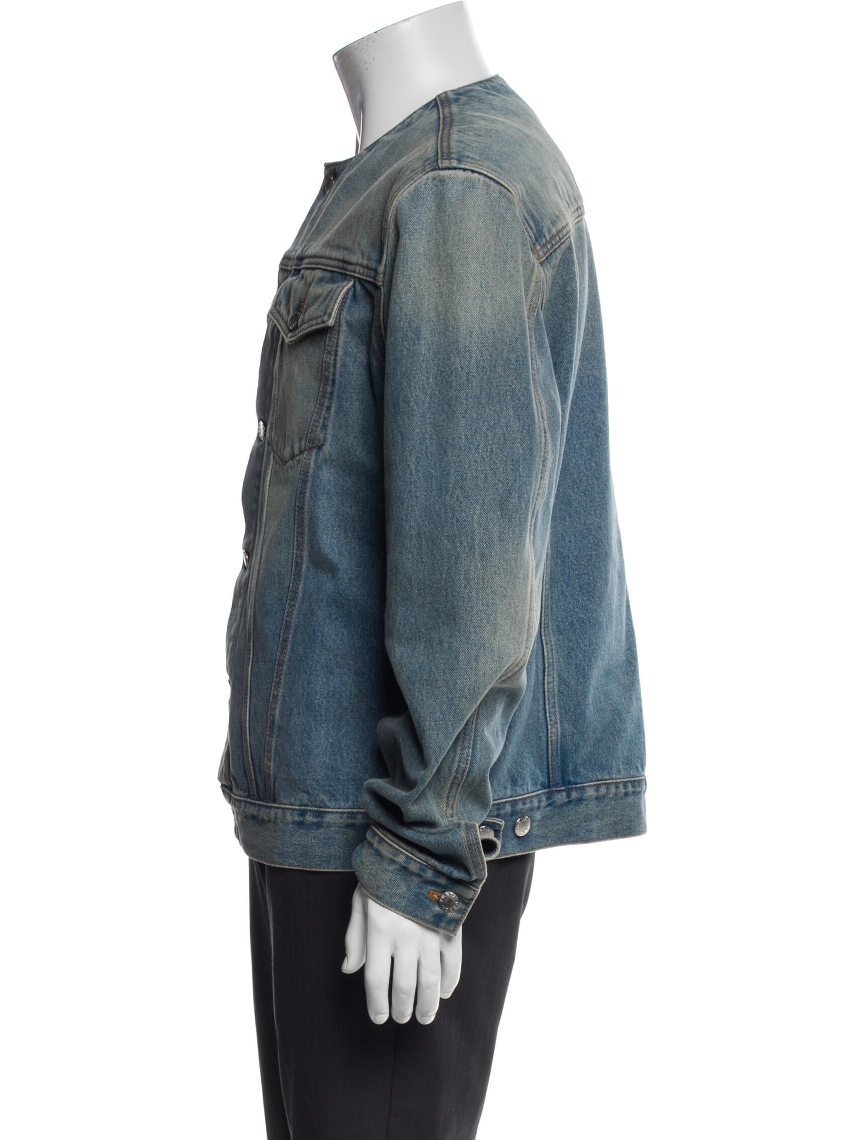 Prada 2023 Enameled Metal Triangle Denim Jacket