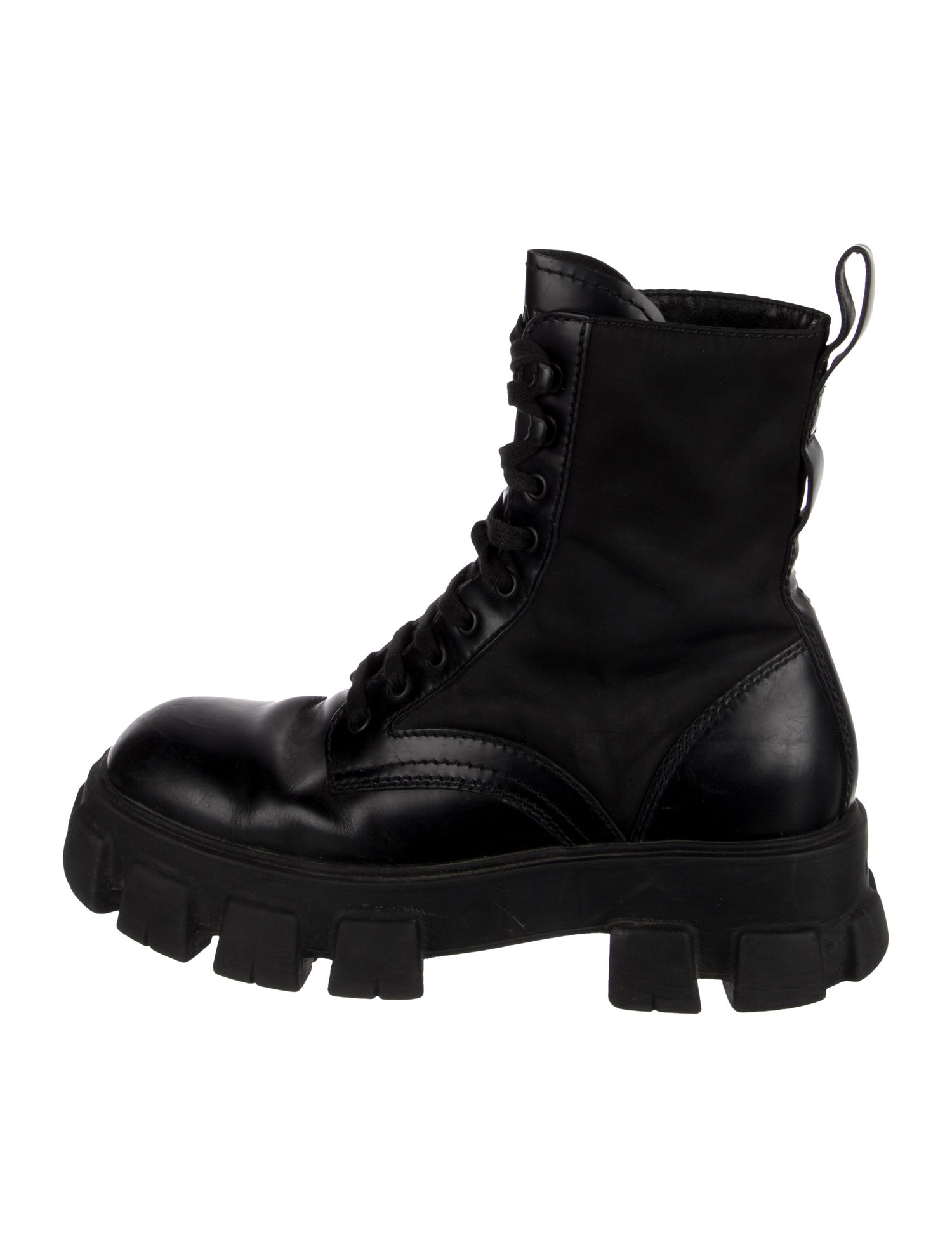 Prada Leather Combat Boots