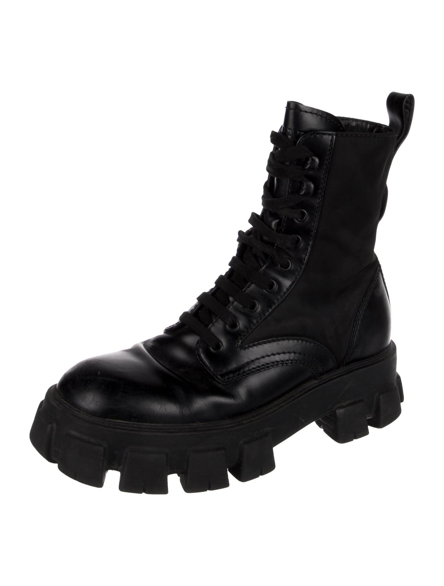 Prada Leather Combat Boots